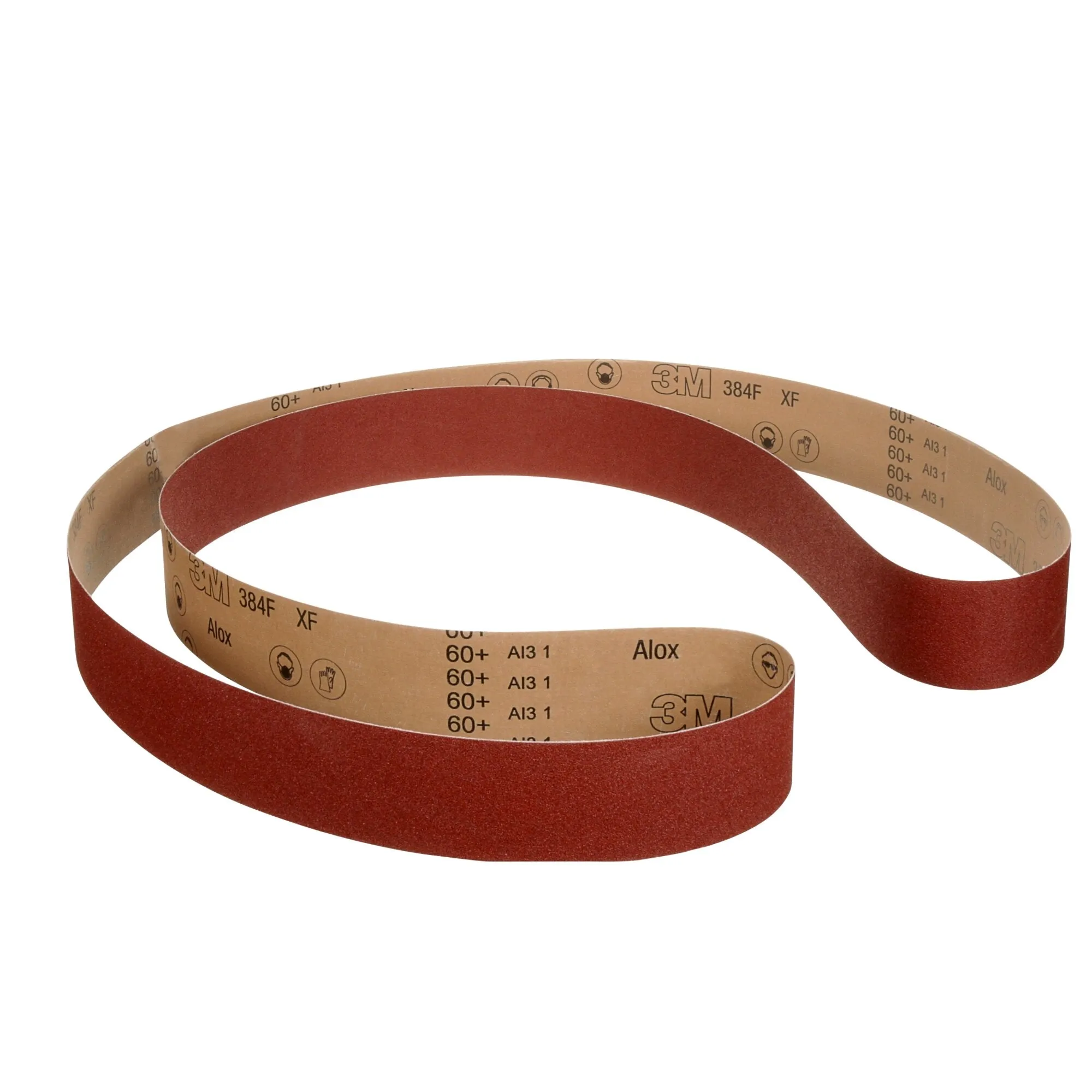 3M Cloth Belt 384F, 120  XF-weight, 1-1/2 in x 30 in, Fabri-lok, Single-flex