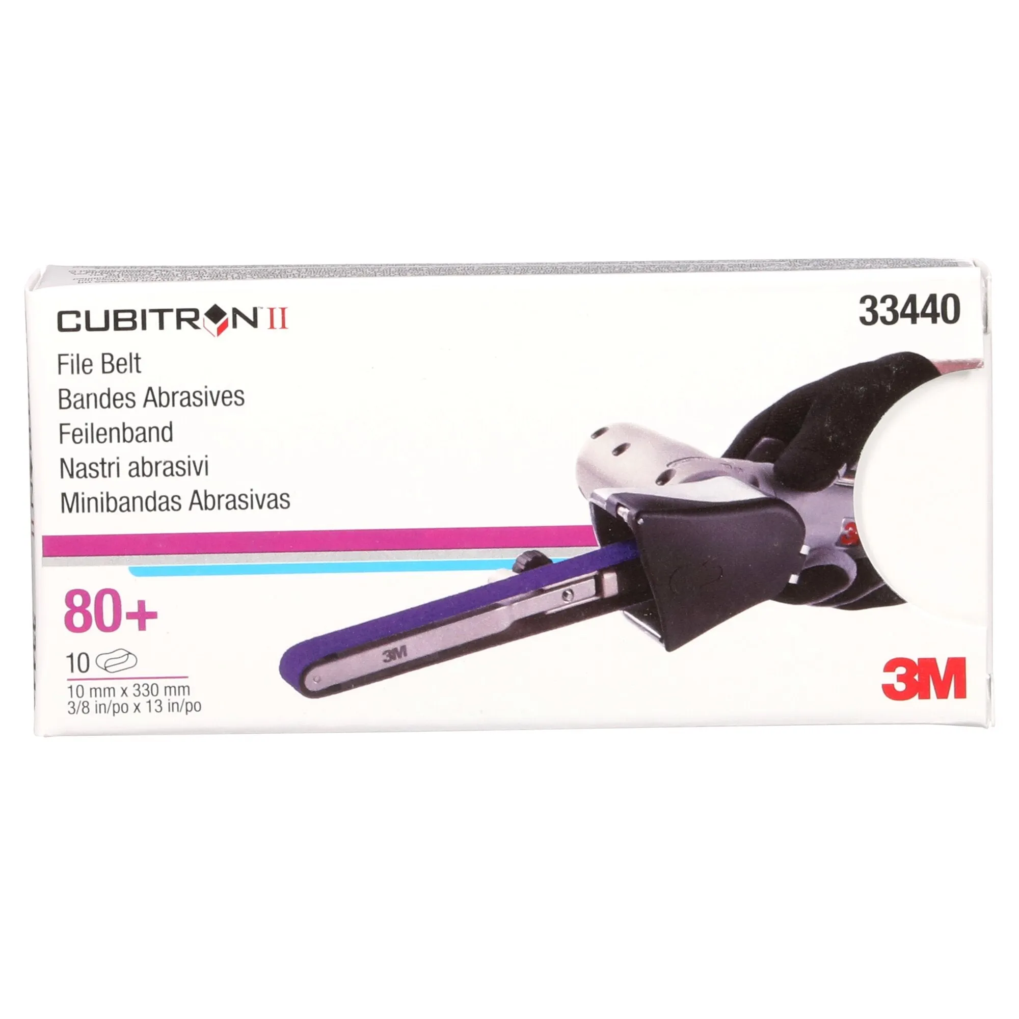 3M Cubitron II File Belt, 33440, 80 , 10 mm x 330 mm (3/8 in x 13 in)