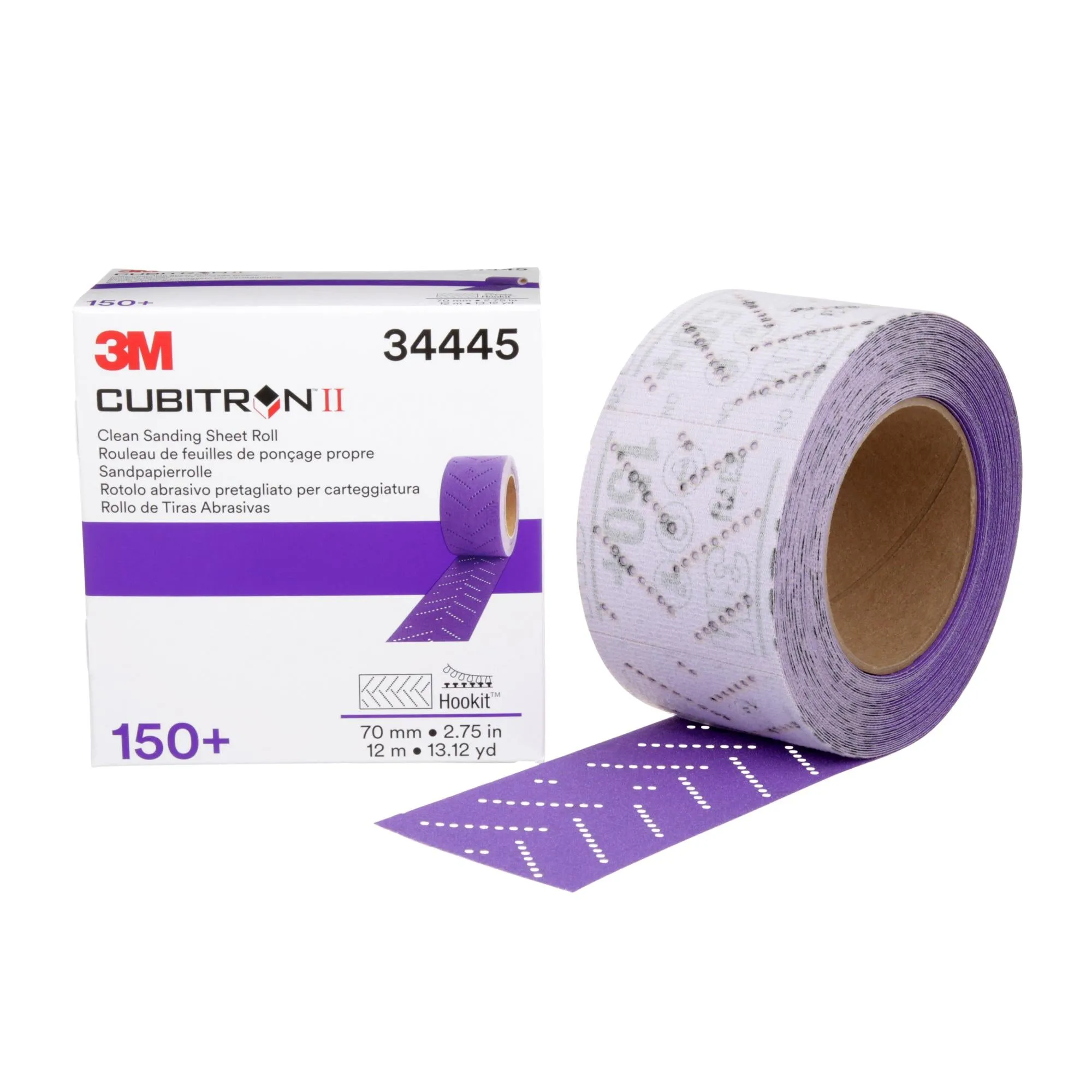 3M Cubitron II Hookit Clean Sanding Sheet Roll, 34445, 150  grade, 70mm x 12 m