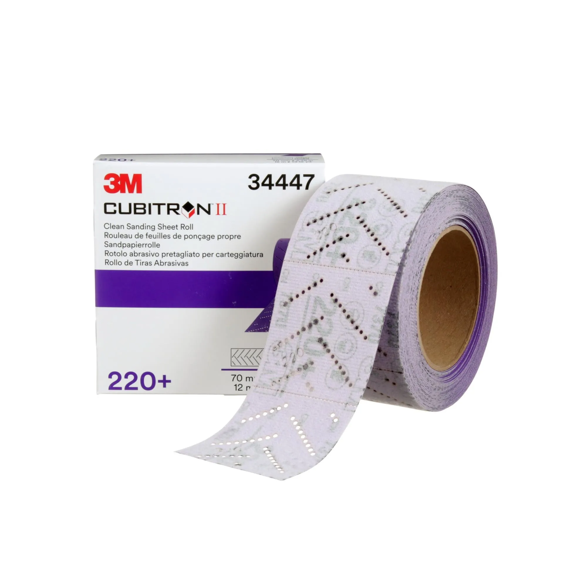 3M Cubitron II Hookit Clean Sanding Sheet Roll, 34447, 220  grade, 70mm x 12 m