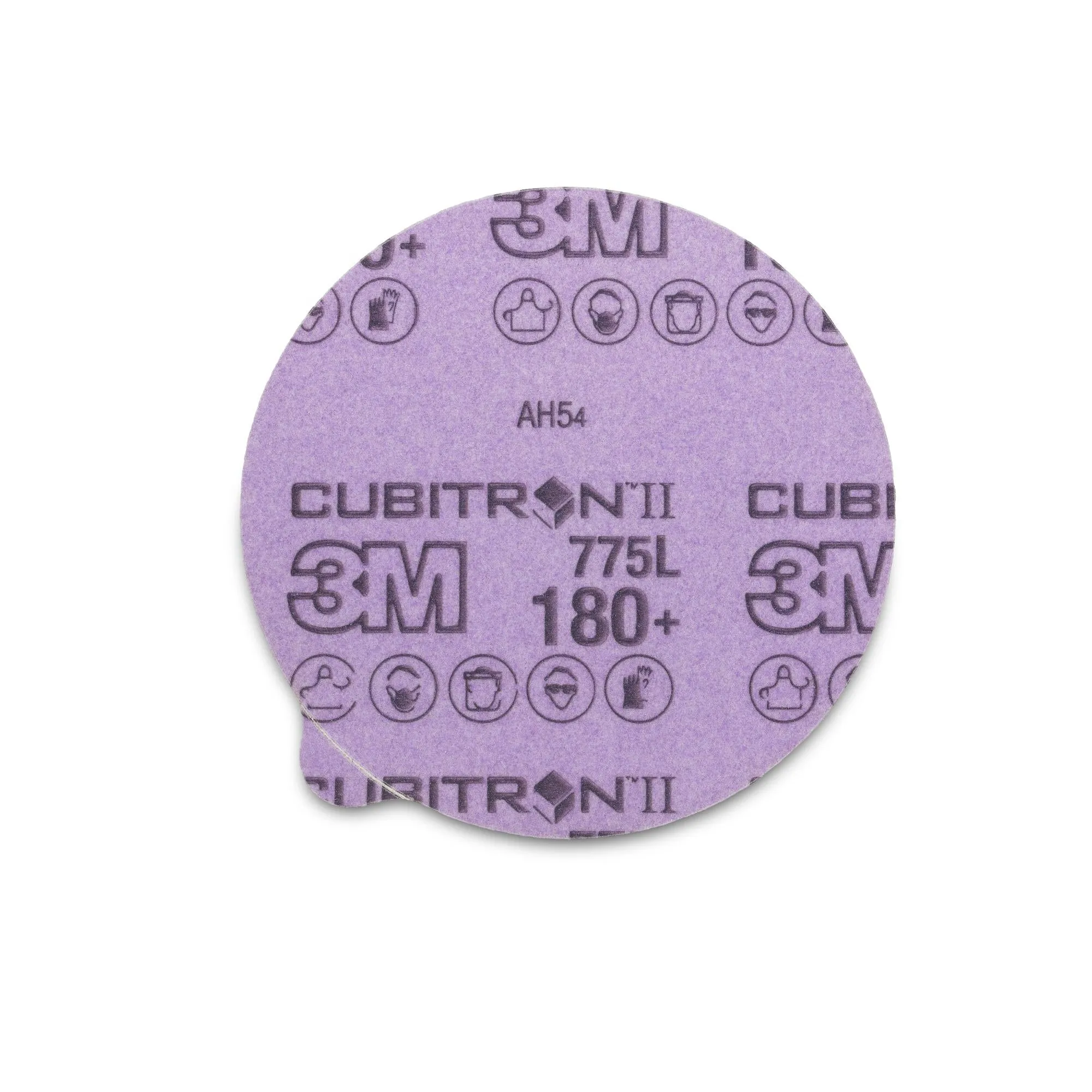 3M Cubitron II Stikit Film Disc 775L, 180 , 6 in x NH, Linered w/Tab,Die 600Z