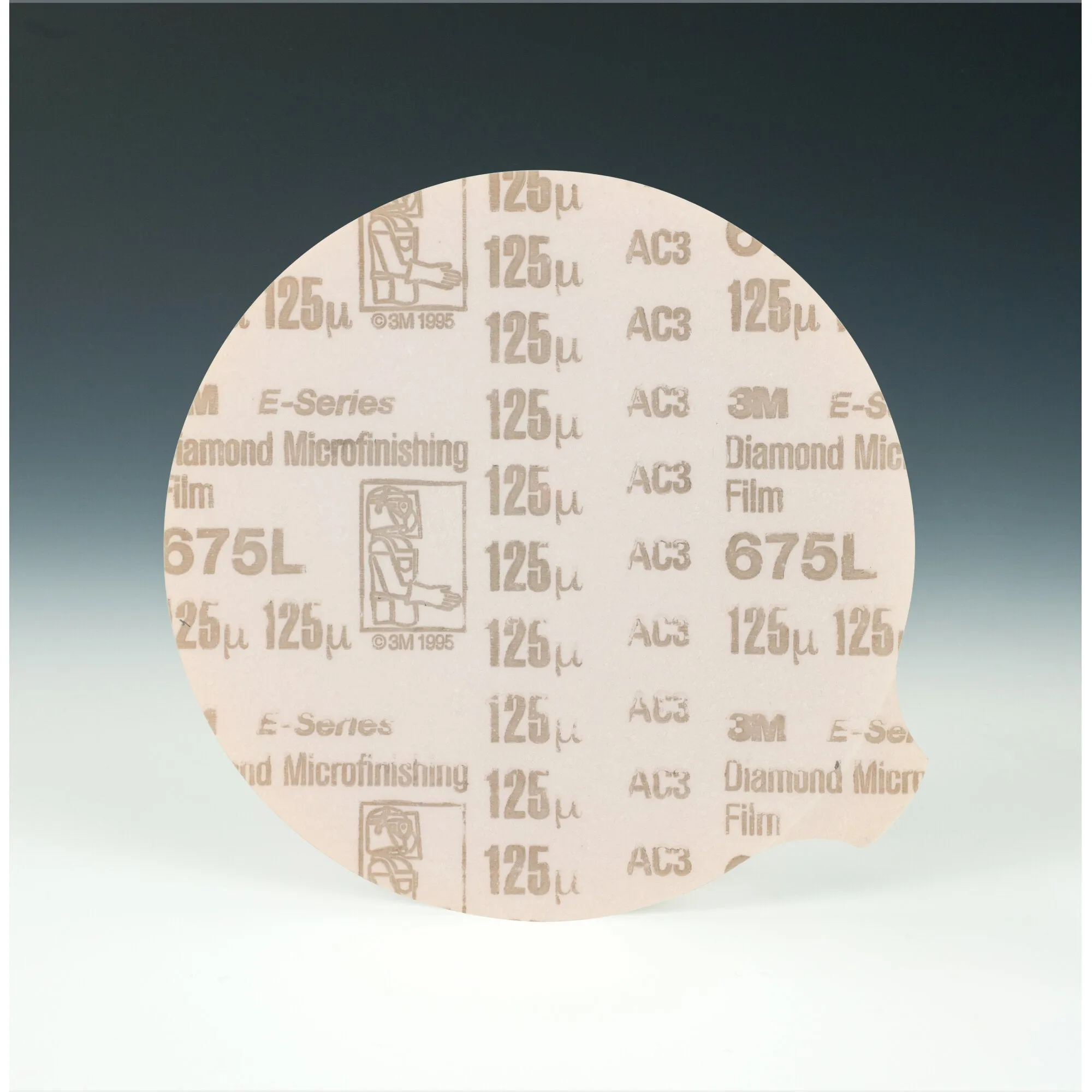 3M Diamond Microfinishing Film PSA Disc 675L, 125 Mic 6MIL, Orange, 6in x 1/2 in