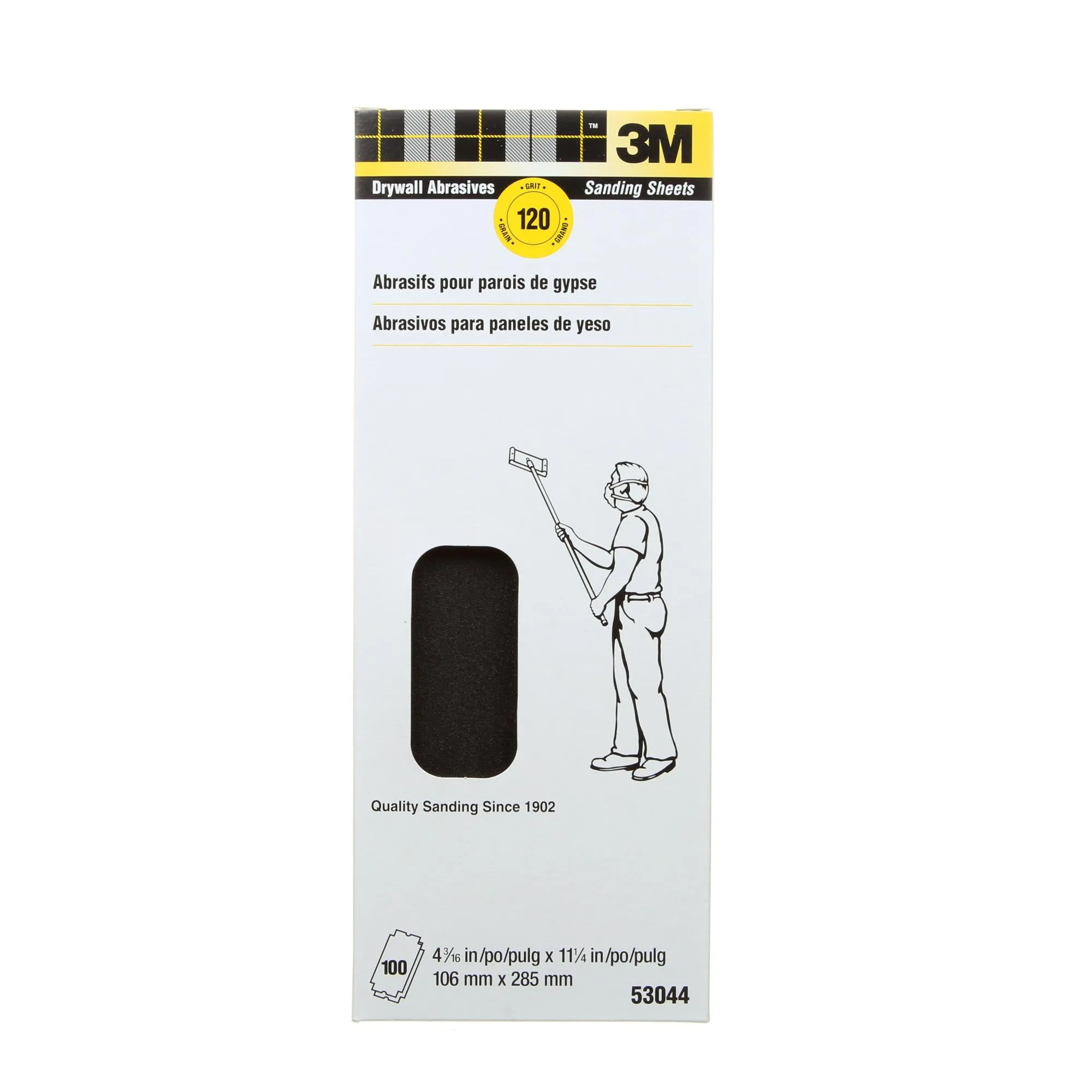 3M Drywall Sanding Sheets 53044-A, 4 3/16 in x 11 1/4 in M-127, 120grit