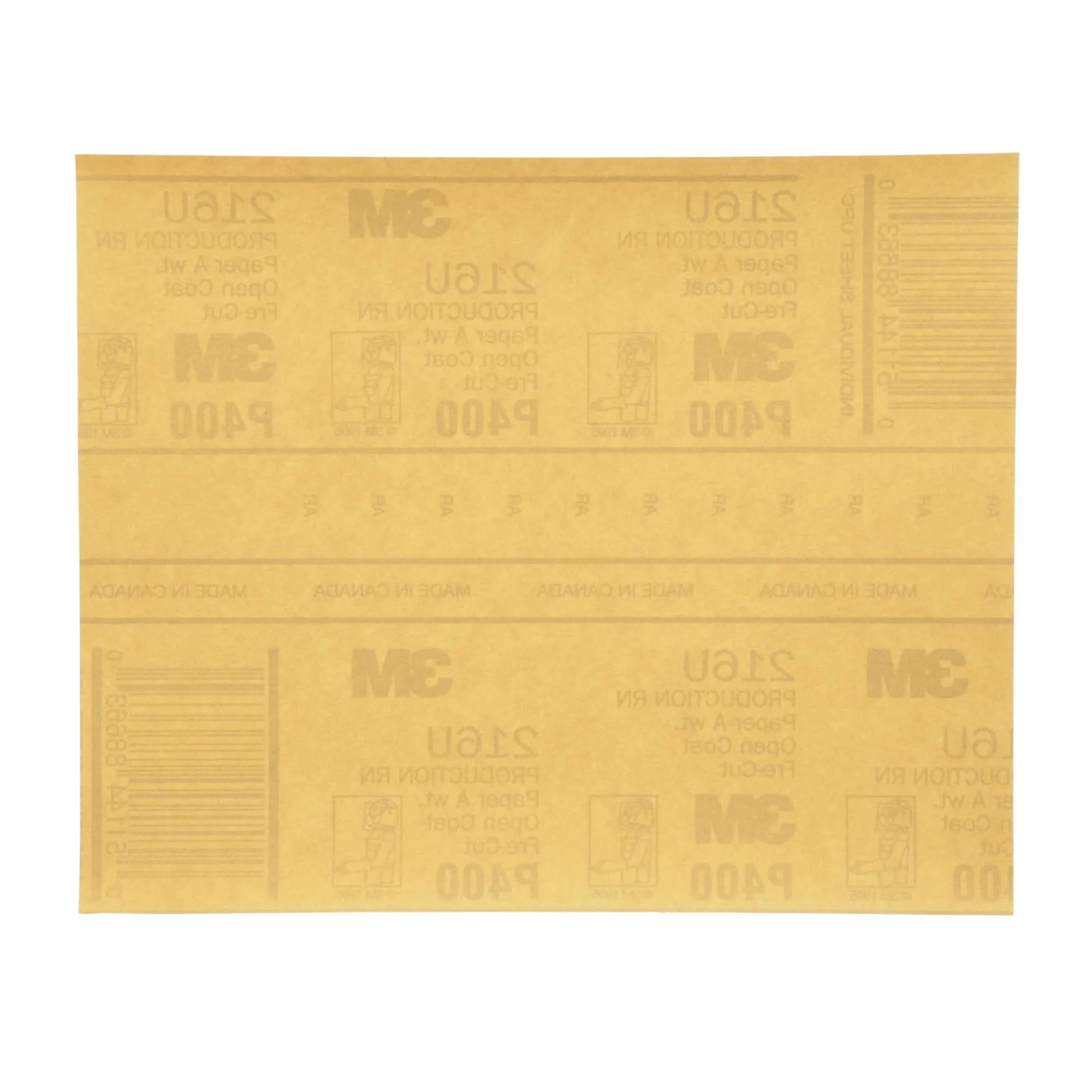 3M Gold Abrasive Sheet, 02539, P400 grade, 9 in x 11 in, 50 sheets perpack