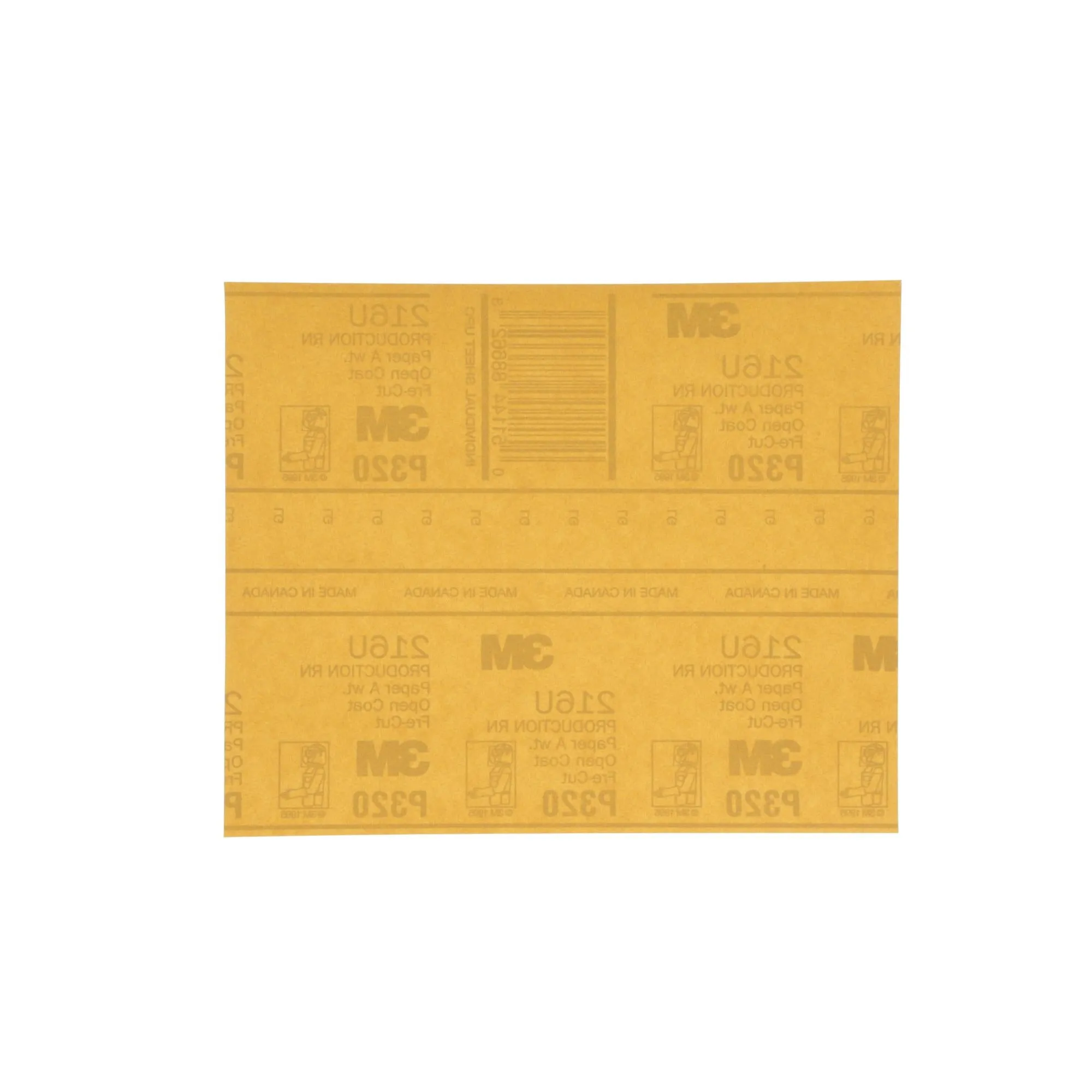 3M Gold Abrasive Sheet, 02541, P320 grade, 9 in x 11 in, 50 sheets perpack