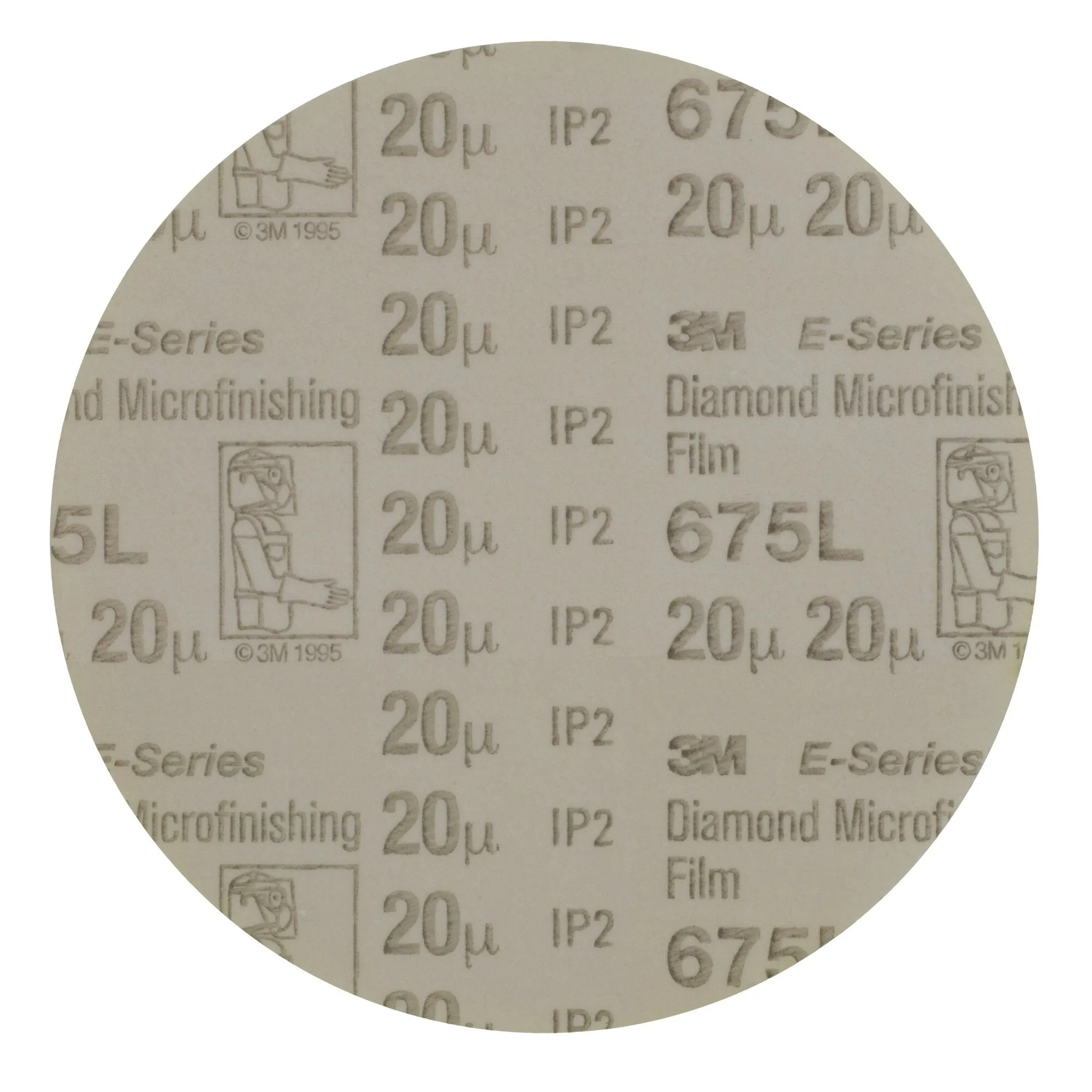 3M Hookit Diamond Microfinishing Film Disc 675L, 20 Mic 5MIL, Beige, 5in x NH