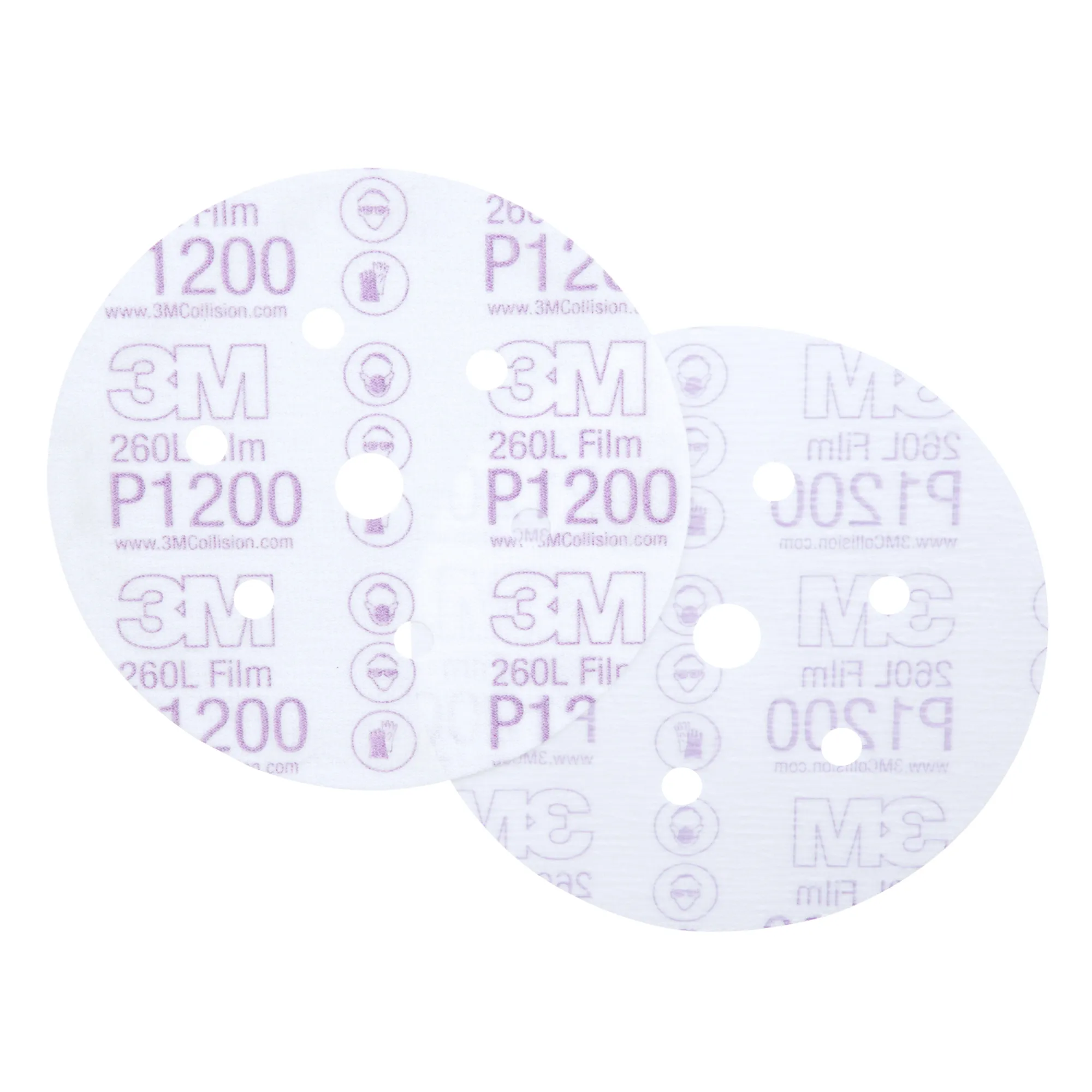 3M Hookit Finishing Film Abrasive Disc 260L, 01068, 6 in, Dust Free,P1200