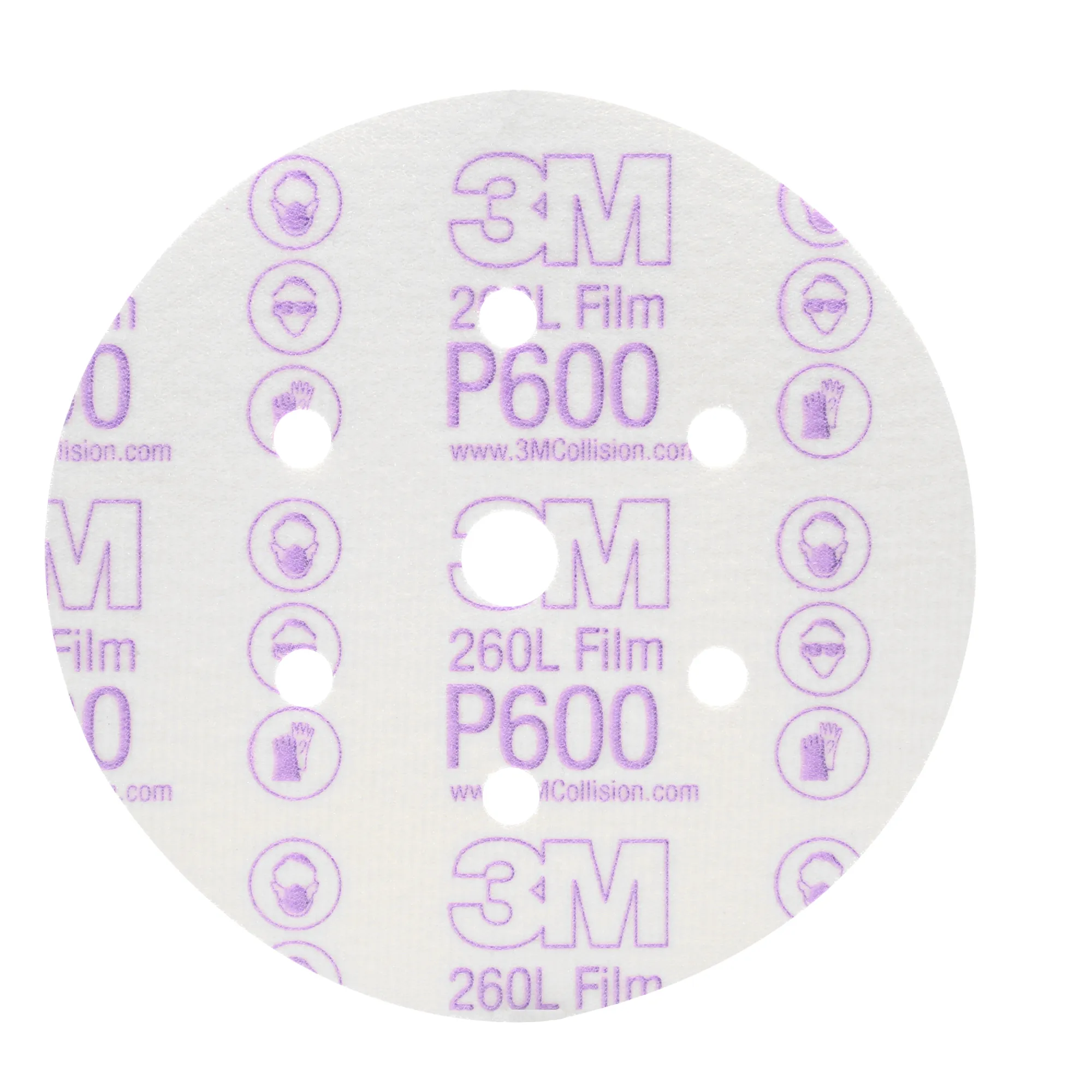 3M Hookit Finishing Film Abrasive Disc 260L, 01071, 6 in, Dust Free,P600