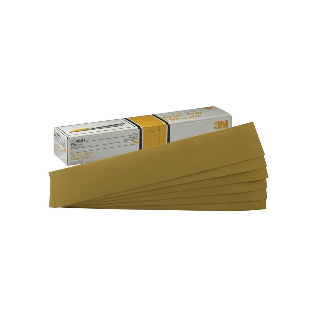 3M Hookit Gold Sheet, 02470, P180, 2-3/4 in x 16 in, 50 sheets percarton