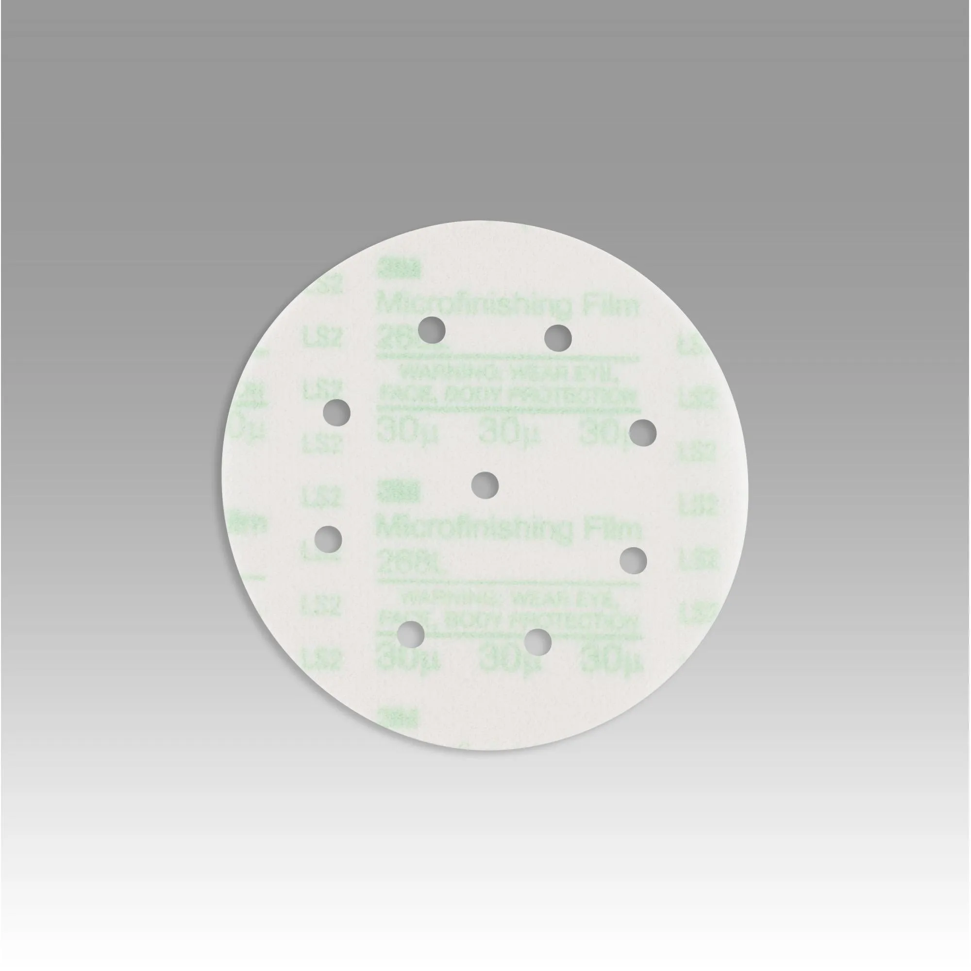 3M Hookit Microfinishing Film Disc 268L, 30 Mic 3MIL, Type D, 6 in x1/4 in