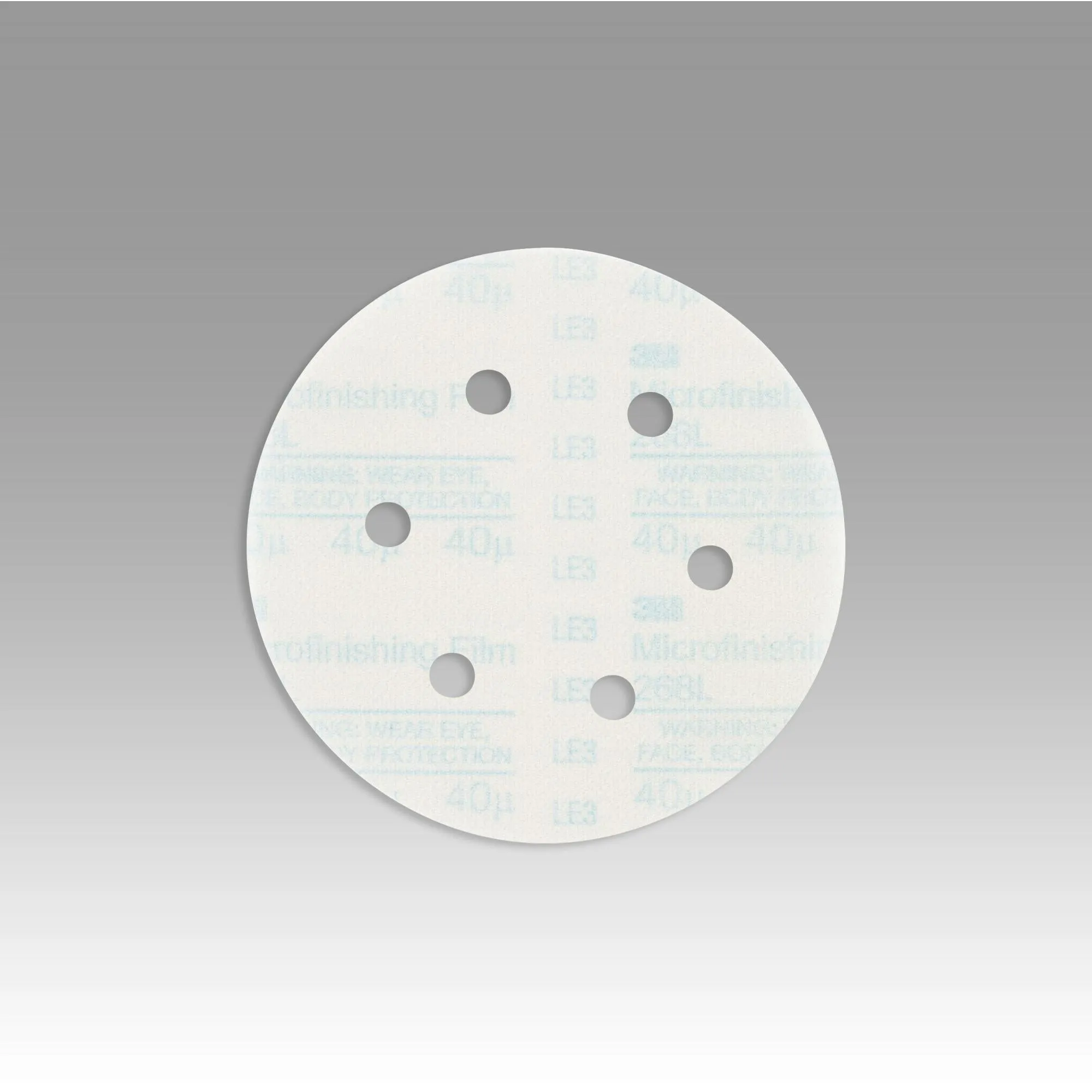 3M Hookit Microfinishing Film Disc 268L, 40 Mic 3MIL, Type D, 6 in xNH, D/F 8HL