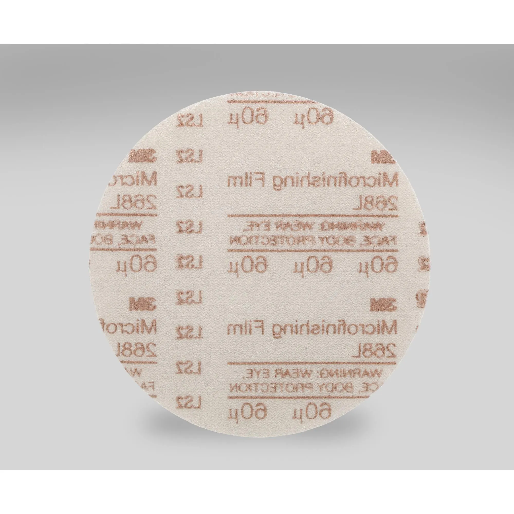 3M Hookit Microfinishing Film Disc 268L, 60 Mic 3MIL, Type D, 6 in xNH