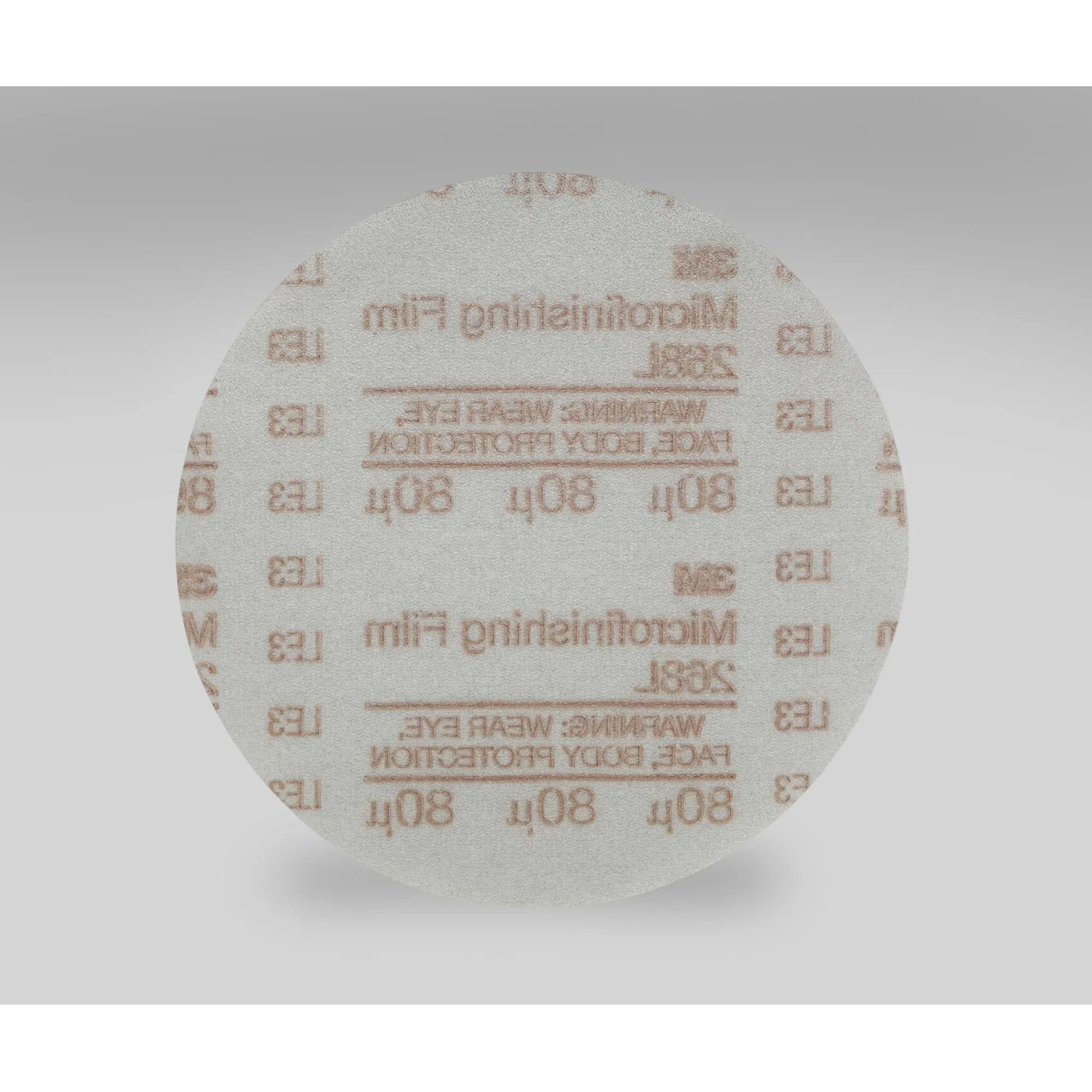 3M Hookit Microfinishing Film Disc 268L, 80 Mic 3MIL, Type D, 5 in xNH