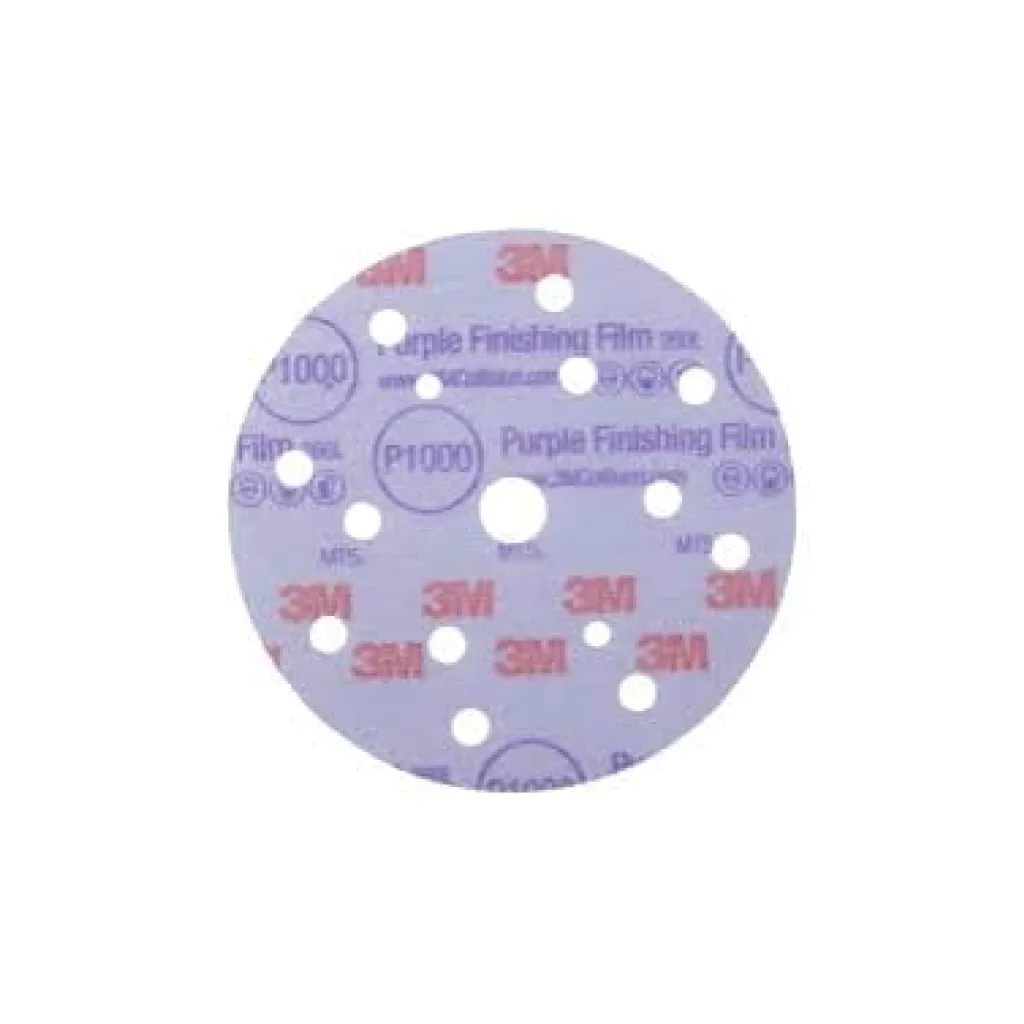 3M Hookit Purple Finishing Film Abrasive Disc 260L, 51157, 6 in, DustFree