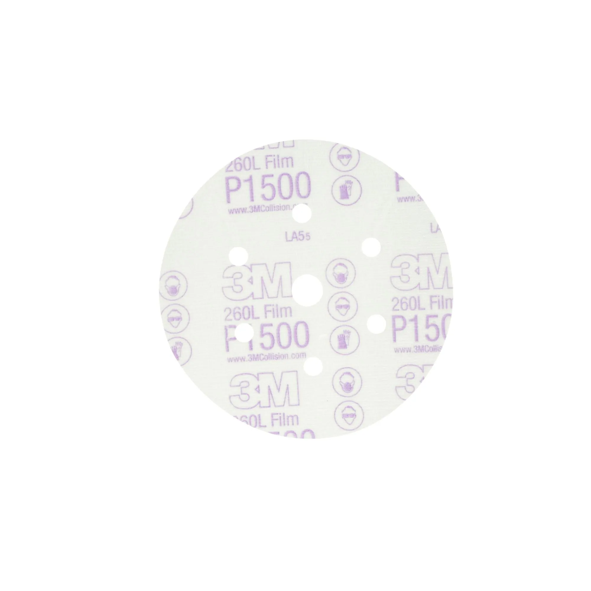 3M Hookit Red Finishing Film Abrasive Disc 260L, 01133, 6 in, DustFree, P1500