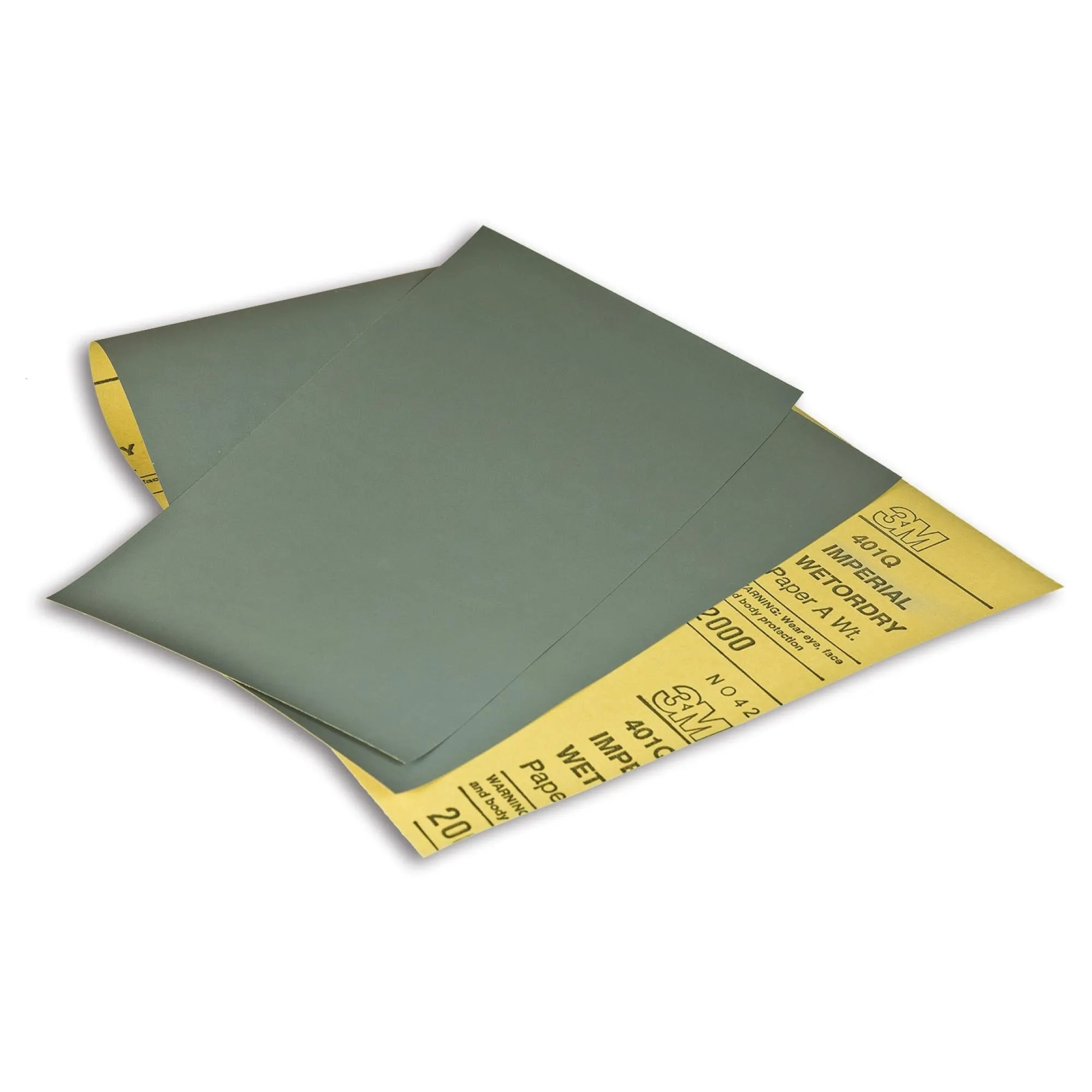 3M Hookit Wetordry Paper Sheet 401Q, 2000 A-weight, 4-1/2 in x 5-1/2in