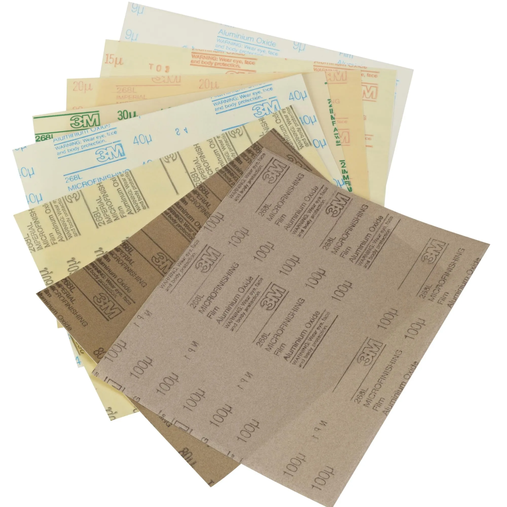 3M Microfinishing Film Sheet 268L, 30 Mic 3MIL, Type D, 8-1/2 in x 11in
