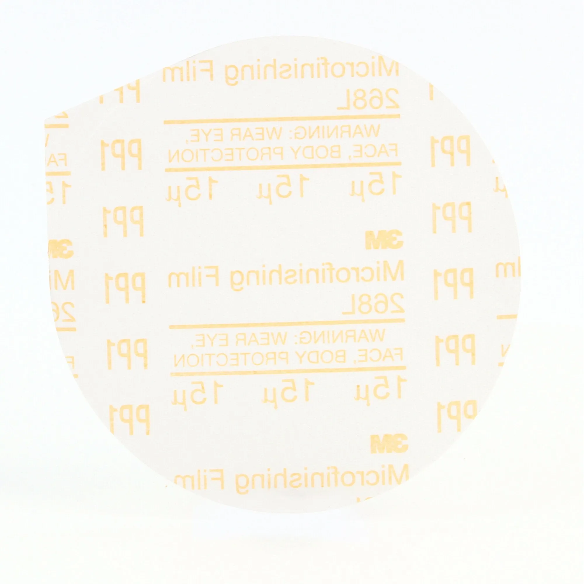 3M Microfinishing PSA Film Disc 268L, 15 Mic 3MIL, Type D, 5 in x NH,Die 500X