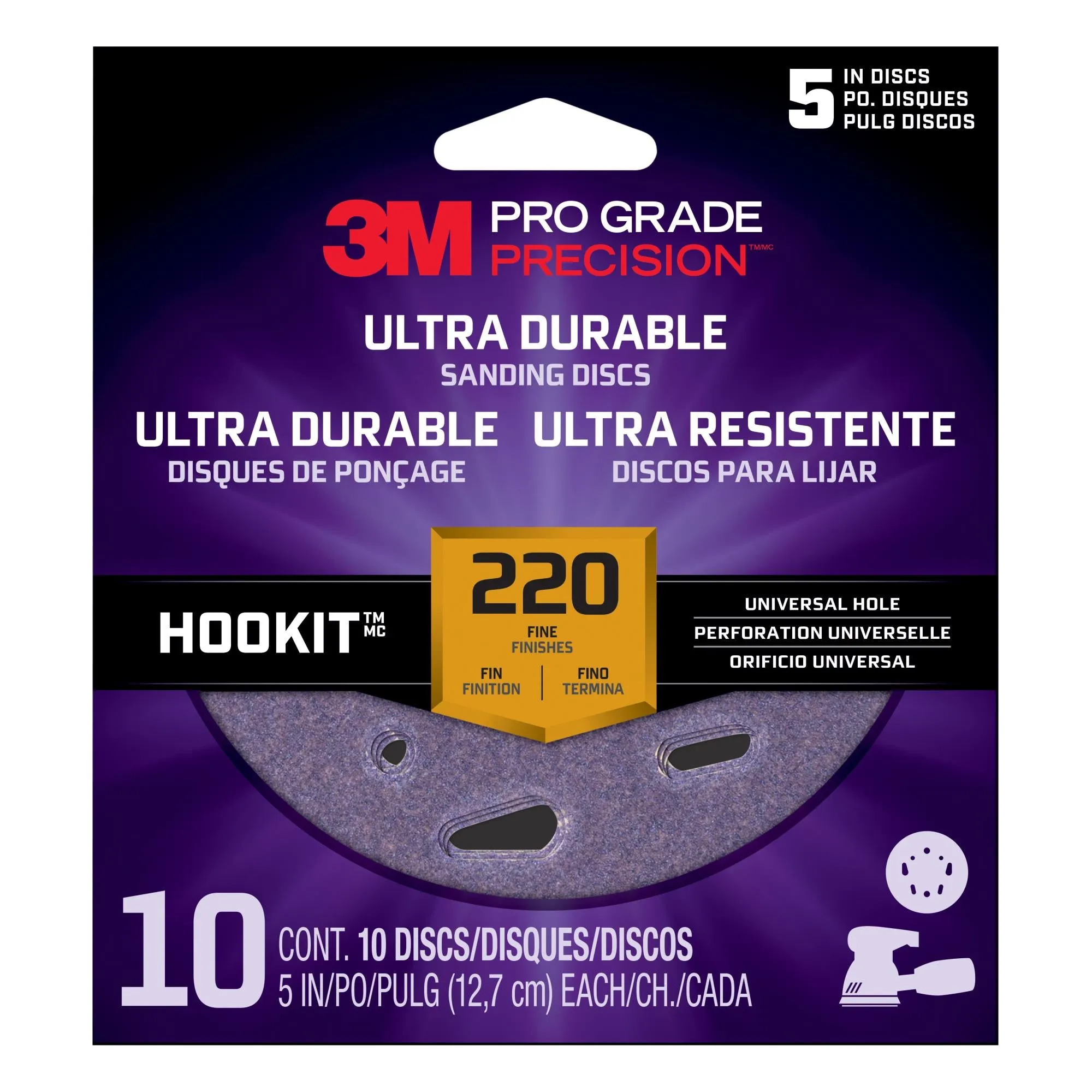 3M Pro Grade Precision Ultra Durable Universal Hole Sanding DiscDUH5220TRI-10I