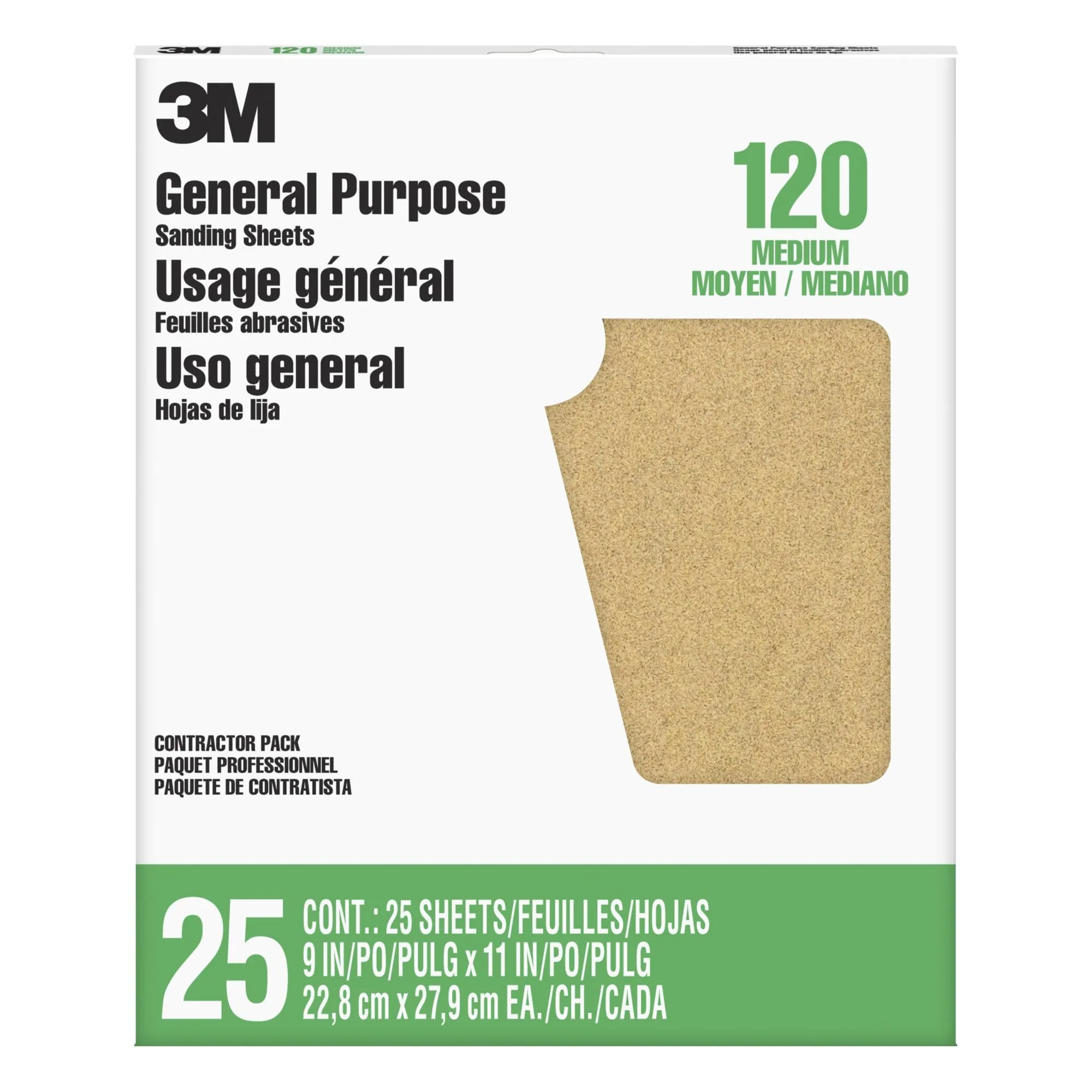 3M Pro-Pak Aluminum Oxide Sheets for Paint and Rust Removal, 9 in x 11in