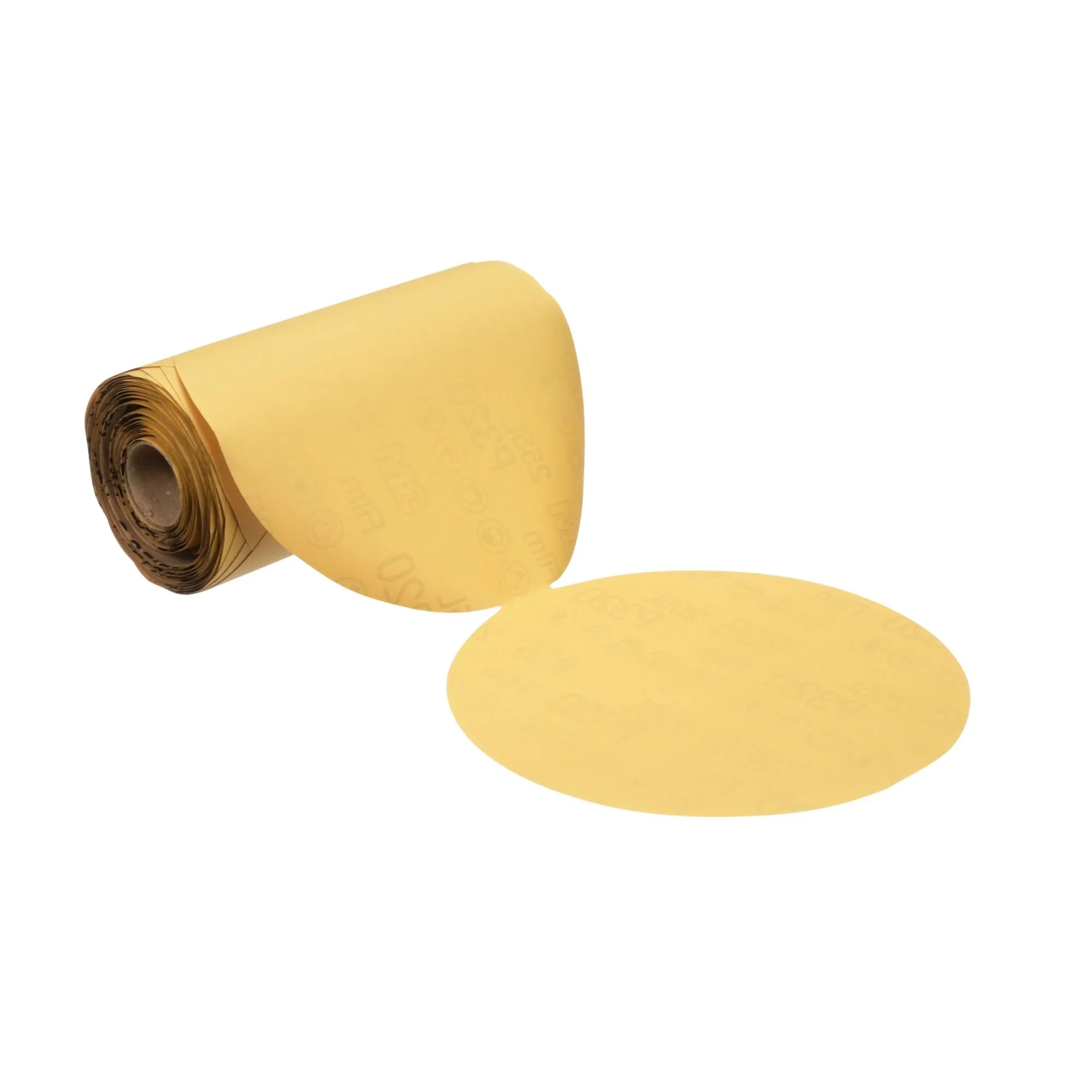 3M Stikit Gold Film Disc Roll 255L, P320, 5 in x NH, Die 500X, 125Discs/Roll
