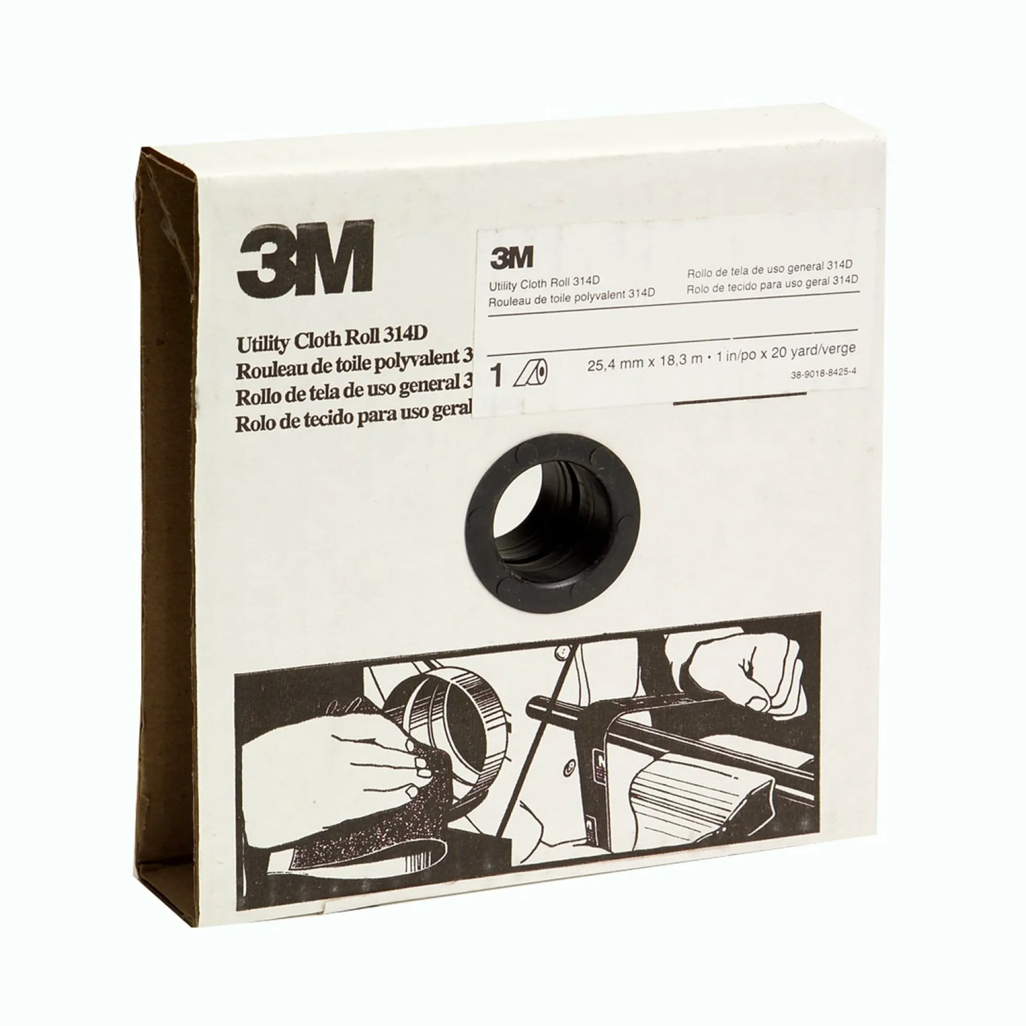 3M Utility Cloth Roll 314D, P120 J-weight, 1-1/2 in x 20 yd
