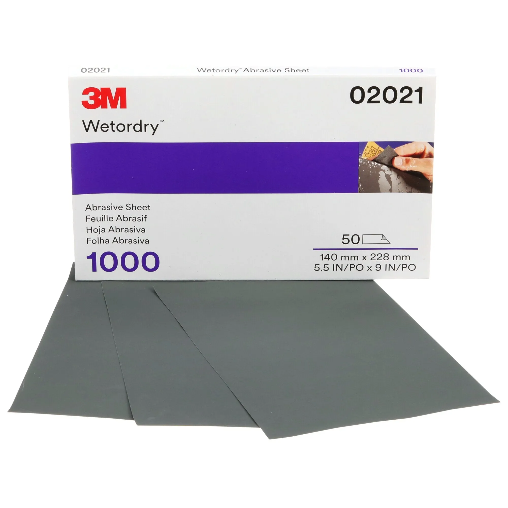 3M Wetordry Abrasive Sheet 401Q, 02021, 1000, 5 1/2 in x 9 in