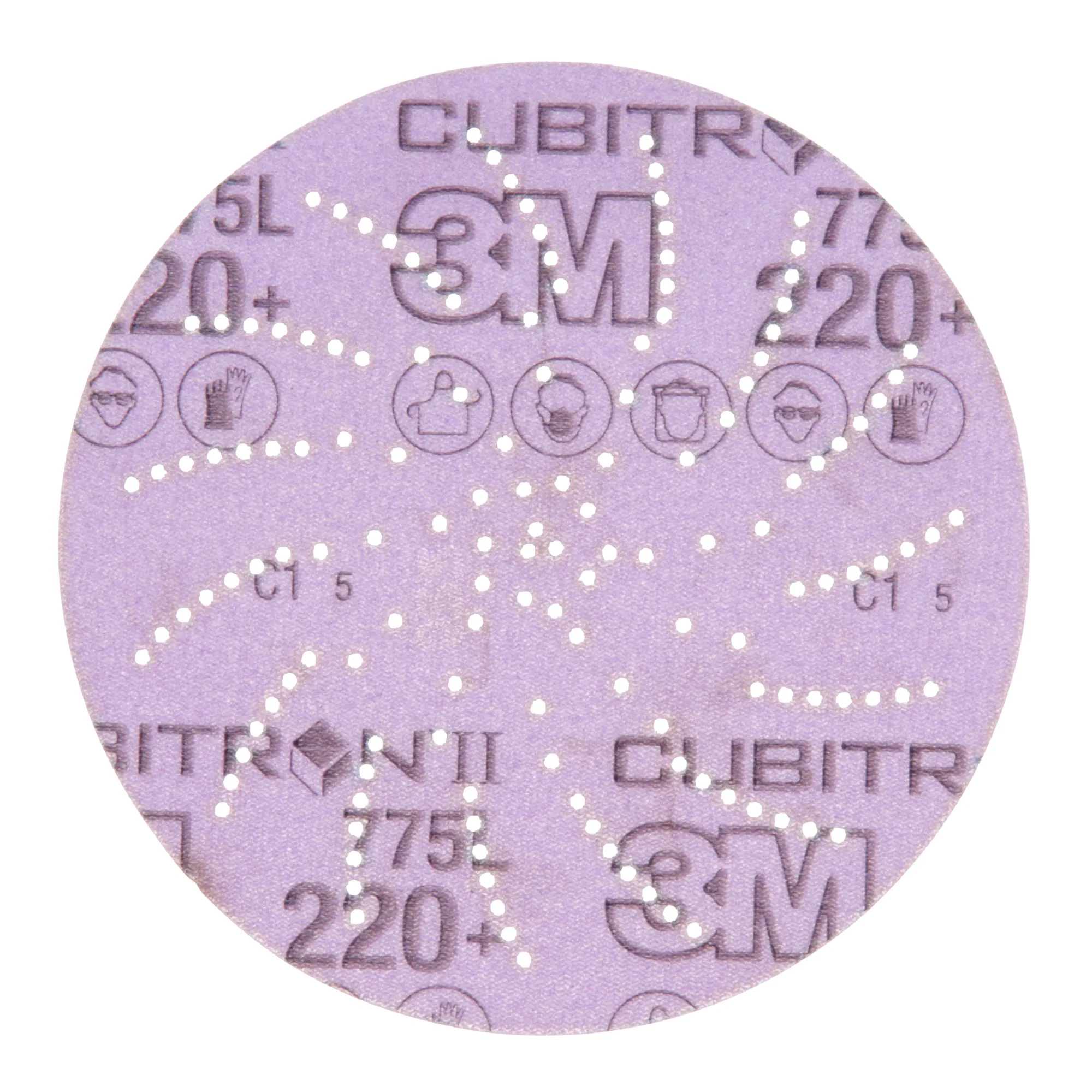 3M Xtract Cubitron II Film Disc 775L, 220 , 5 in, Die 500LG,50/Carton