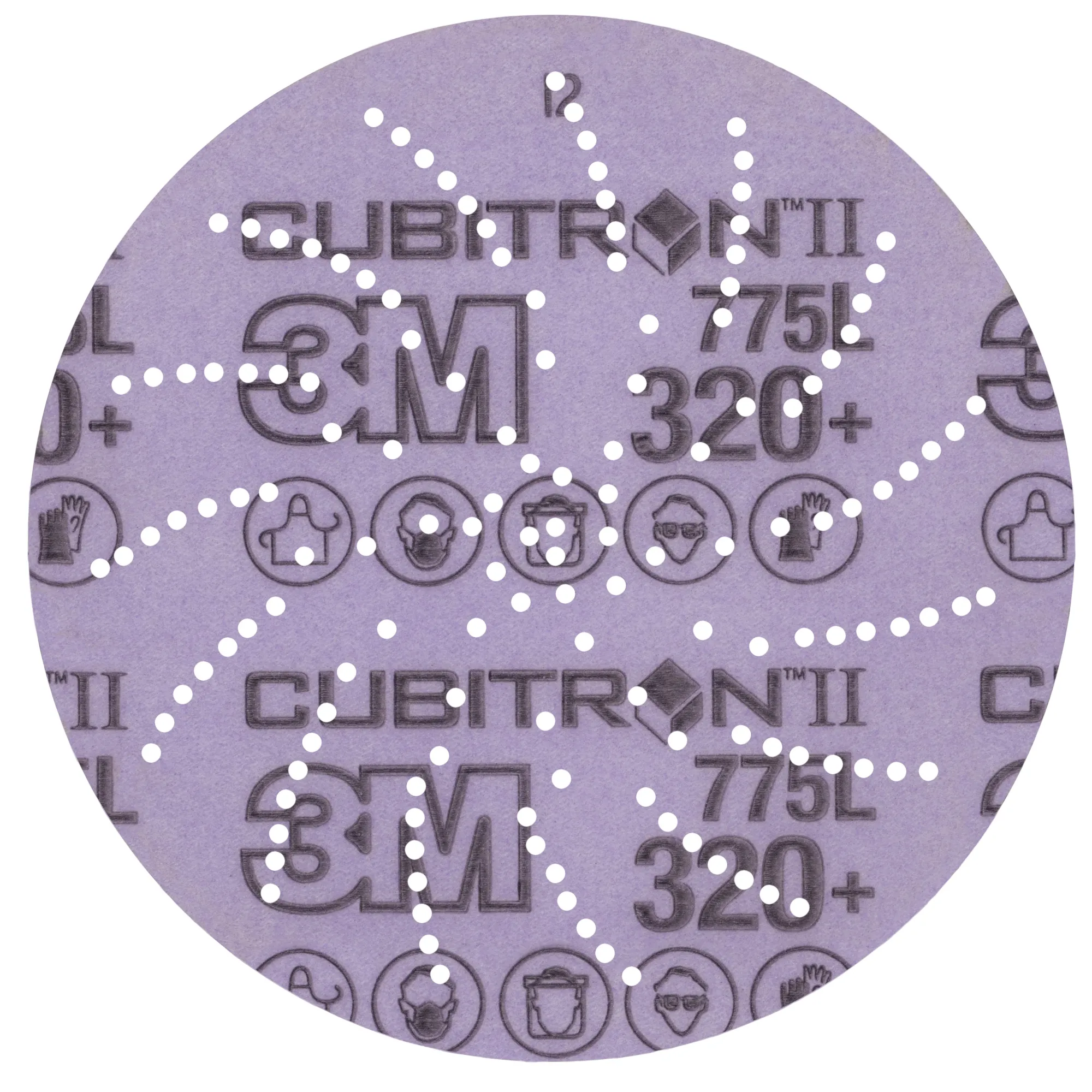 3M Xtract Cubitron II Film Disc 775L, 320 , 5 in, Die 500LG,50/Carton