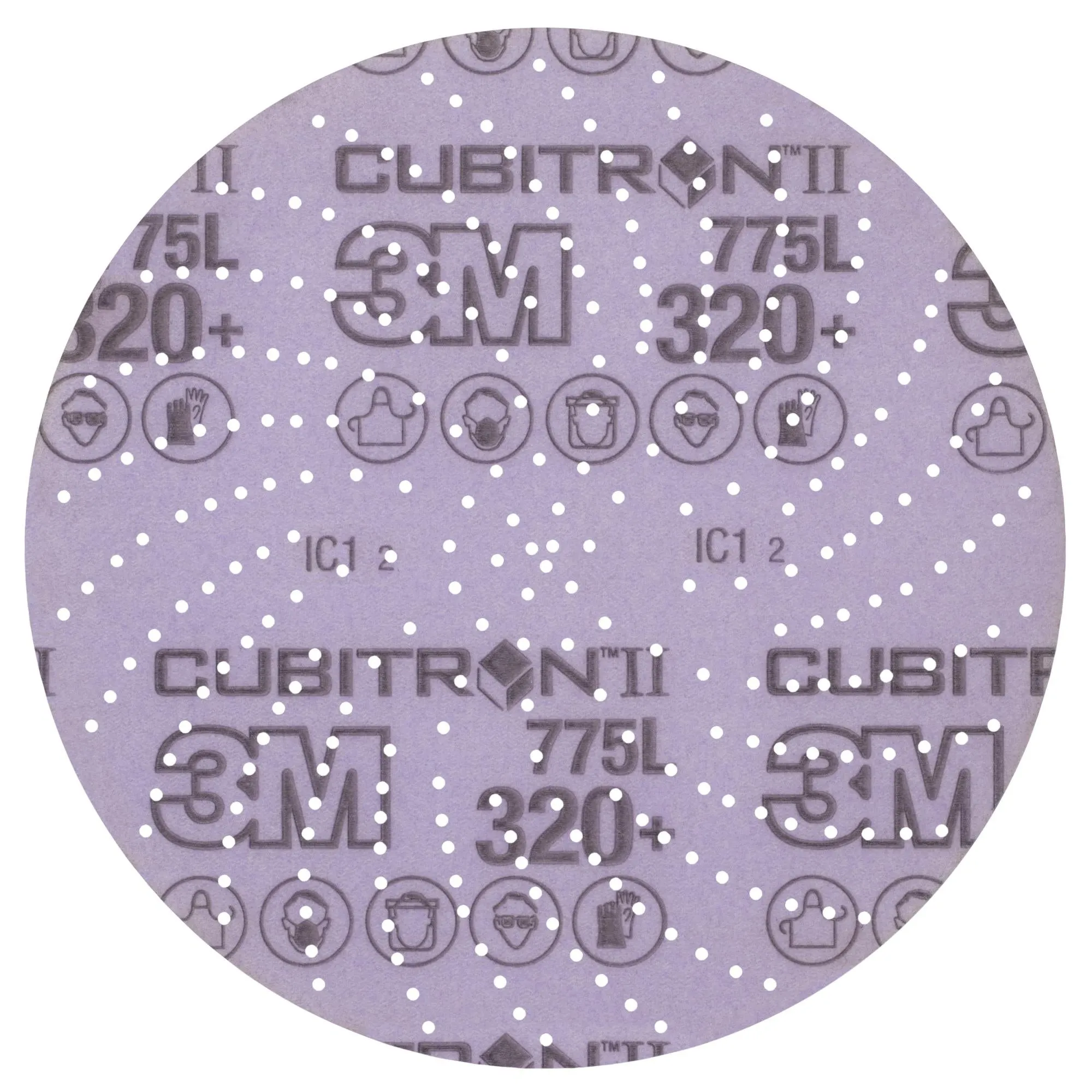 3M Xtract Cubitron II Film Disc 775L, 320 , 6 in, Die 600LG,50/Carton