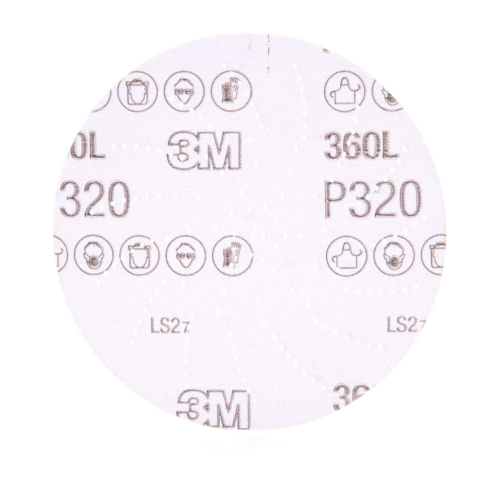 3M Xtract Film Disc 360L, 01707, P320 3MIL, 5 in, Die 500LG,100/Carton