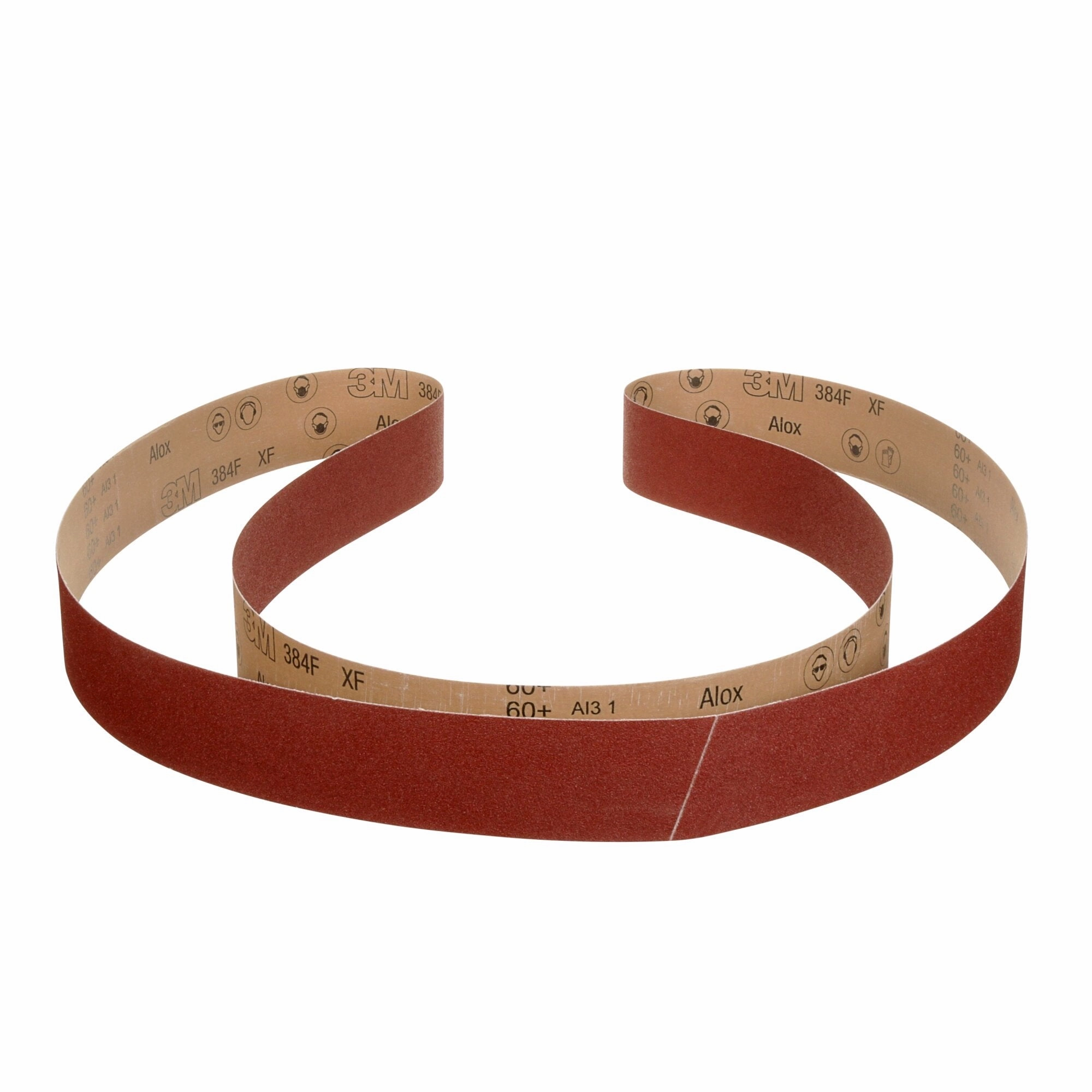 3M Cloth Belt 384F, 120  XF-weight, 1-1/8 in x 21 in, Fabri-lok,Single-flex