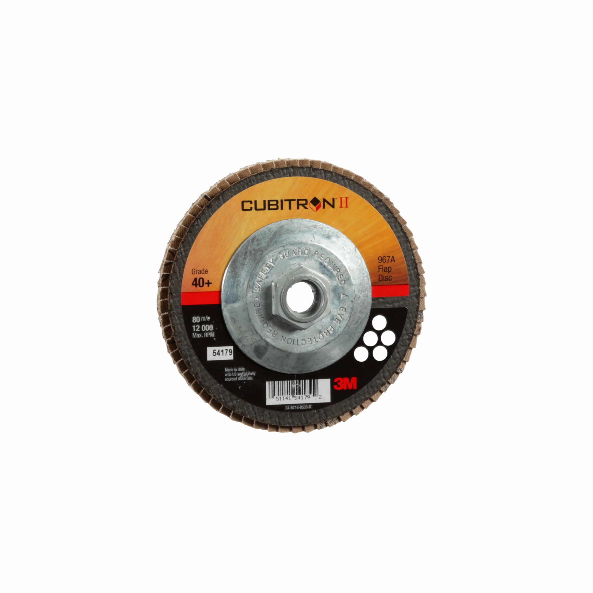 3M Cubitron II Flap Disc 967A, 40 , T27, 5 in x 5/8"-11