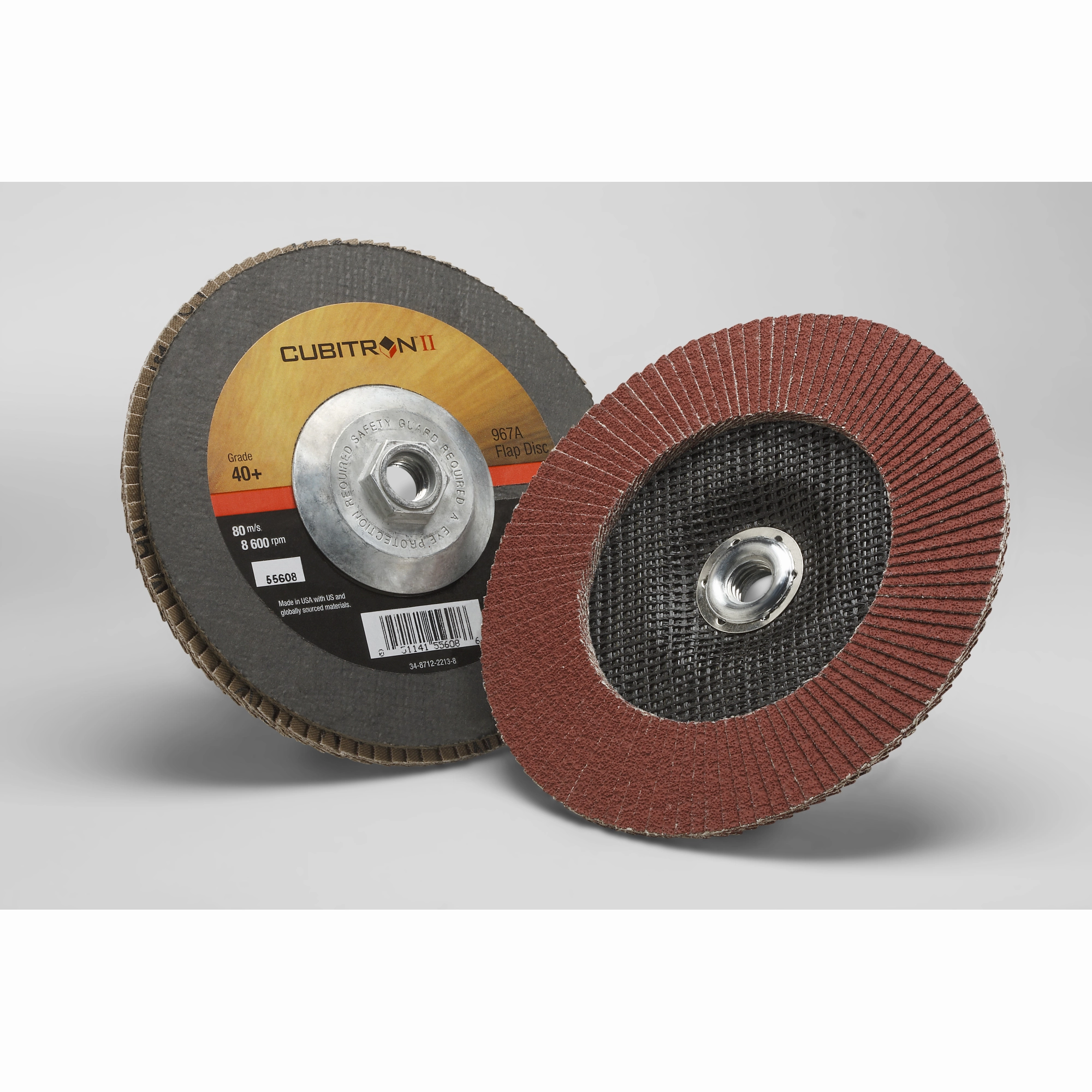 3M Cubitron II Flap Disc 967A, 40 , T27 Quick Change, 7 in x 5/8"-11