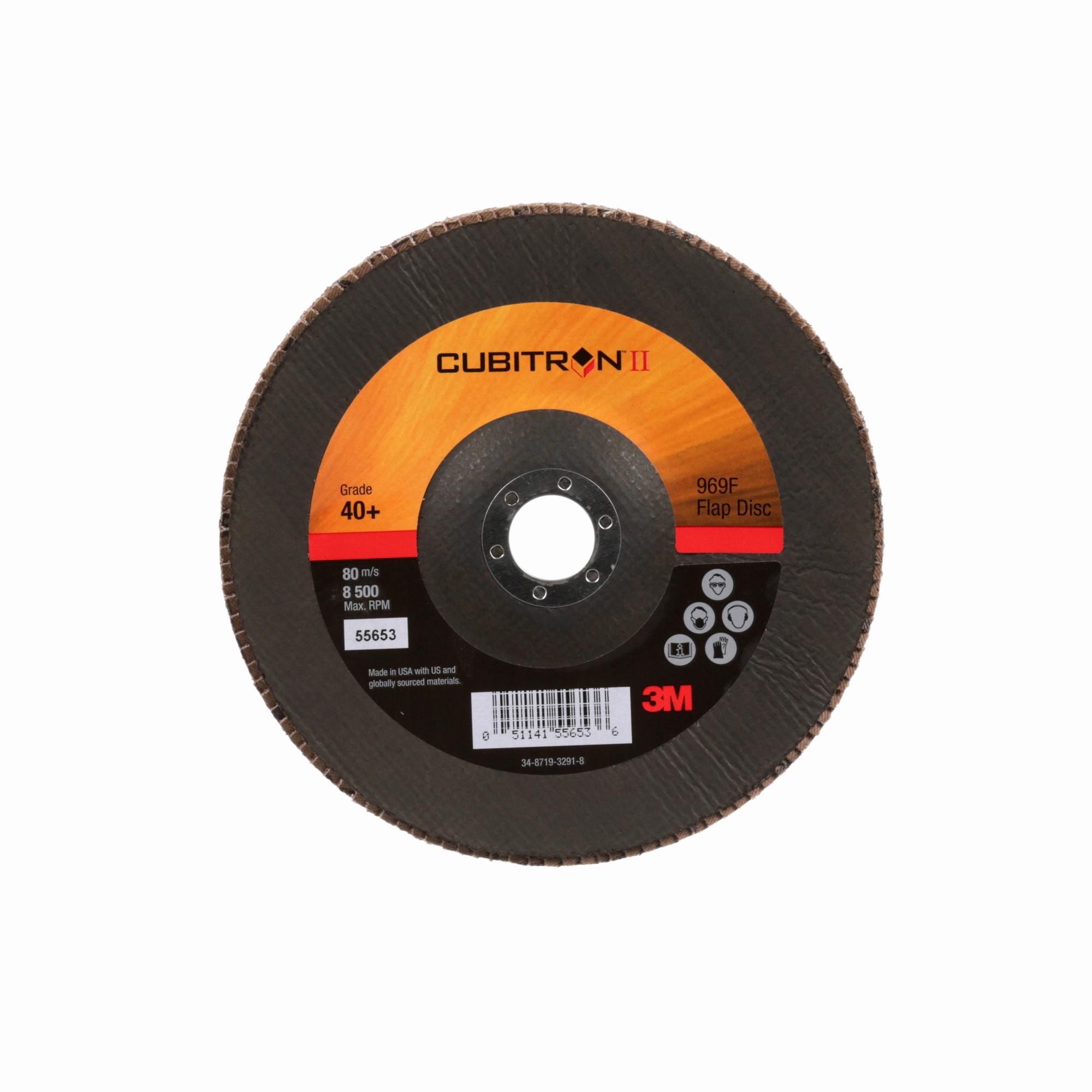 3M Cubitron II Flap Disc 967A, 40 , T29, 7 in x 7/8 in, Giant