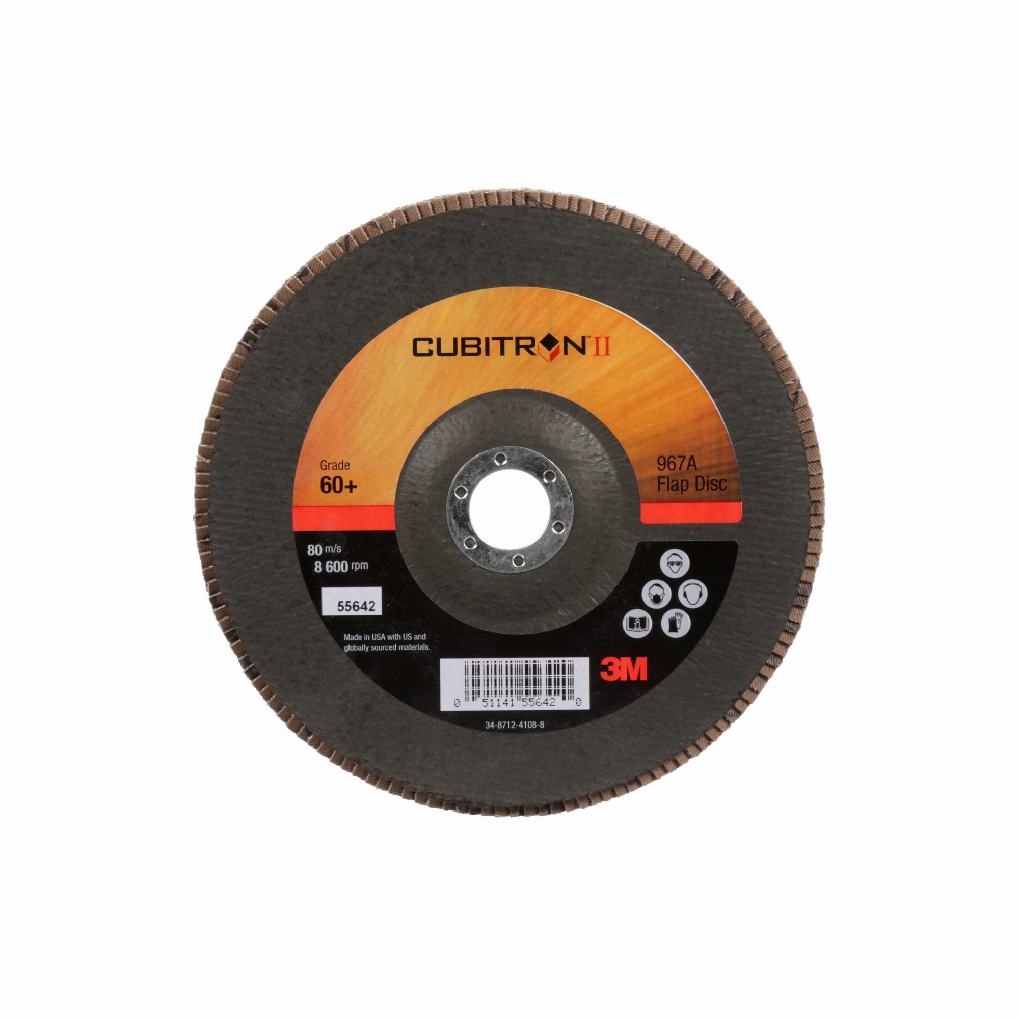 3M Cubitron II Flap Disc 967A, 60 , T27, 7 in x 7/8 in, Giant