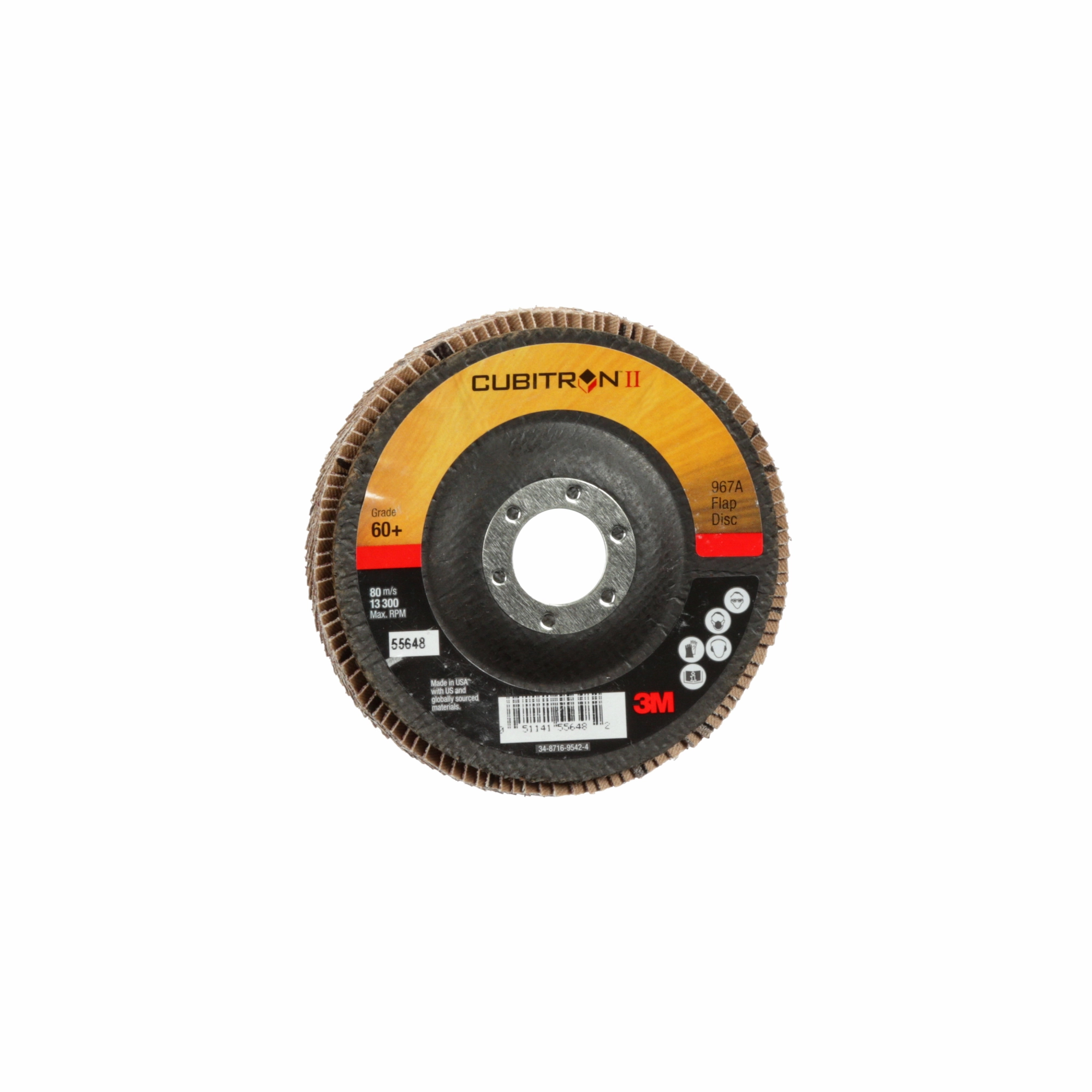 3M Cubitron II Flap Disc 967A, 60 , T29, 4-1/2 in x 7/8 in, Giant