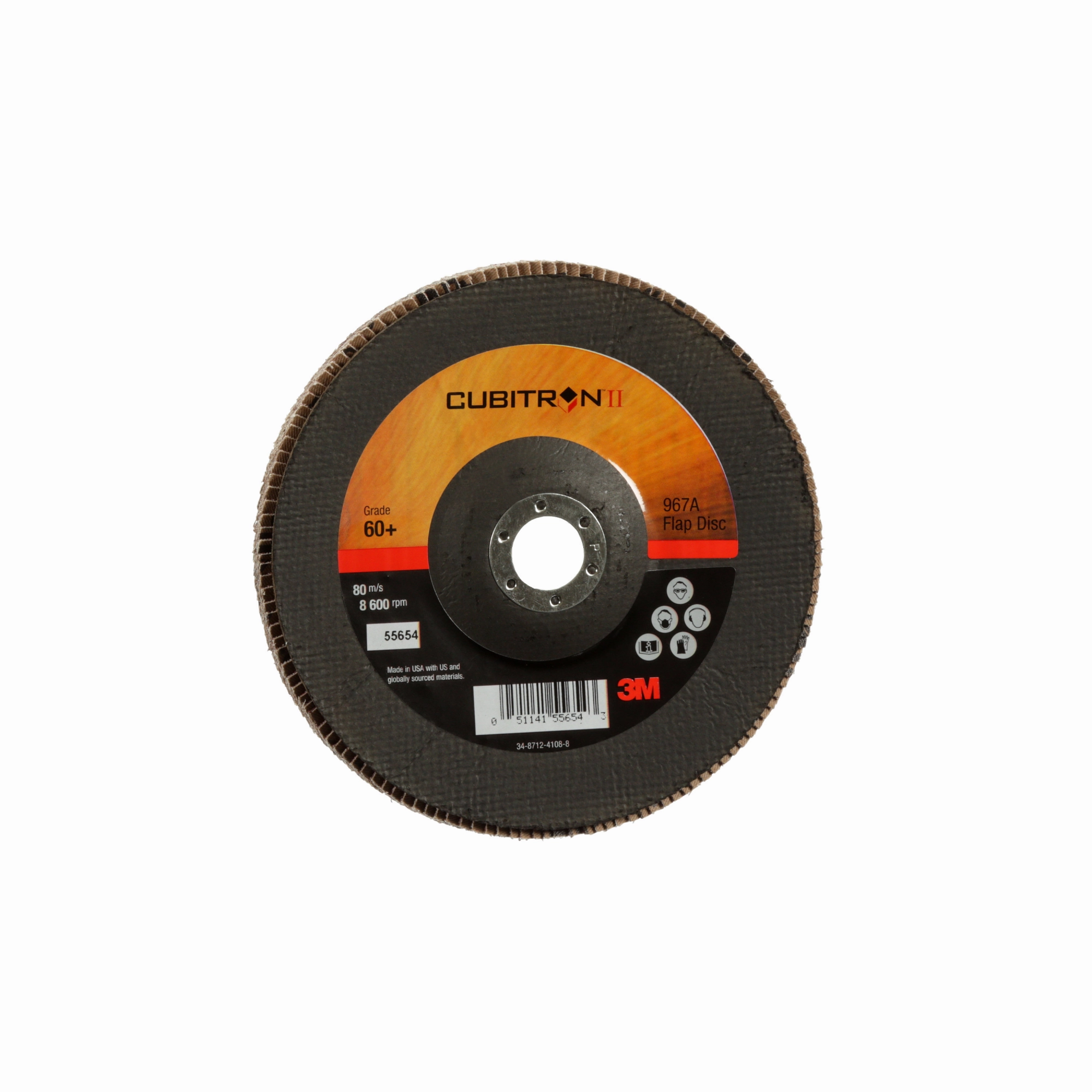 3M Cubitron II Flap Disc 967A, 60 , T29, 7 in x 7/8 in, Giant