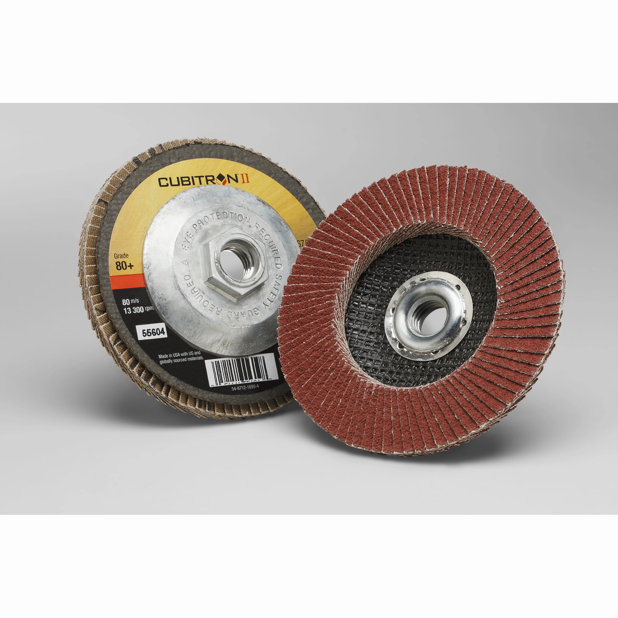 3M Cubitron II Flap Disc 967A, 80 , T27 Quick Change, 4-1/2 in x5/8"-11