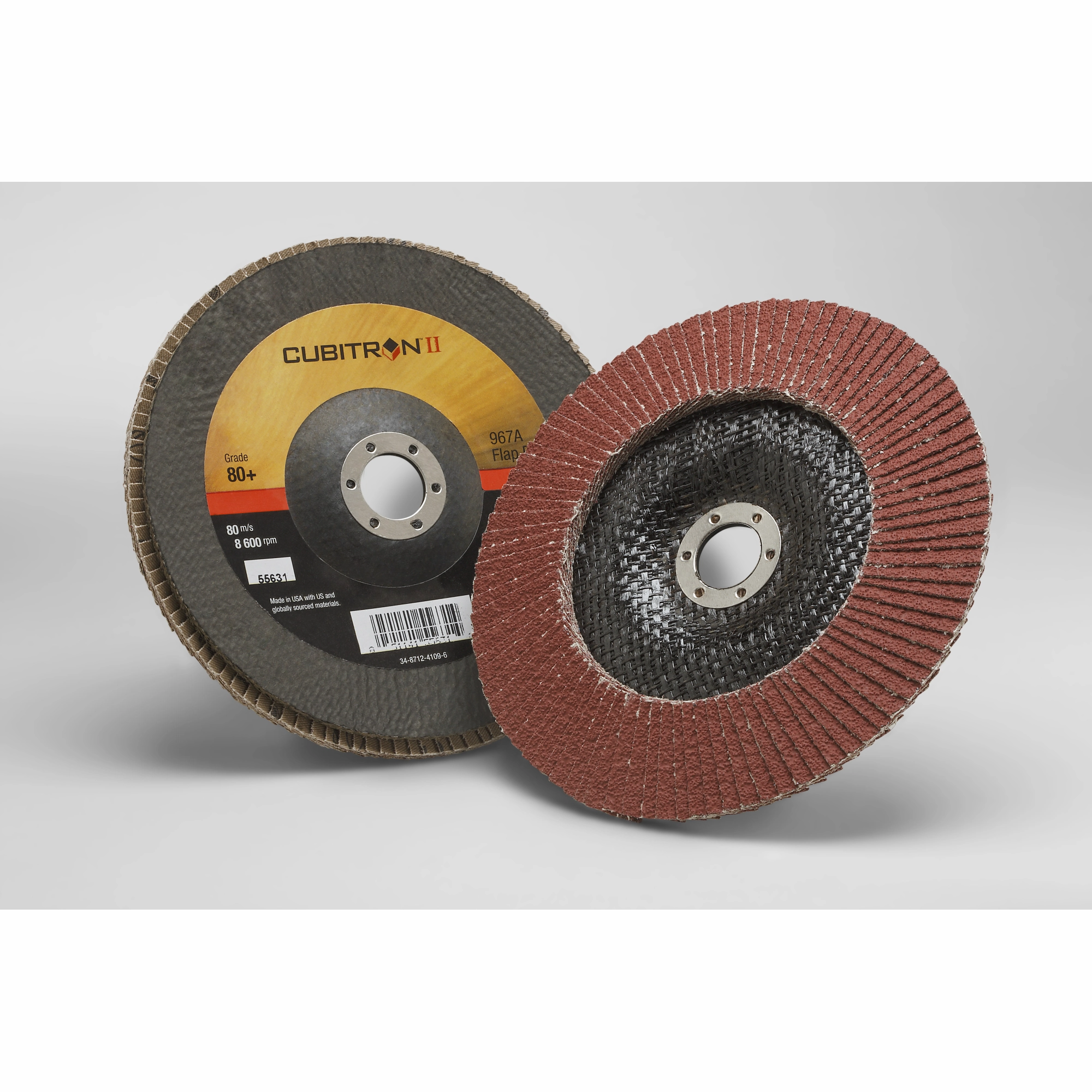 3M Cubitron II Flap Disc 967A, 80 , T29, 7 in x 7/8 in
