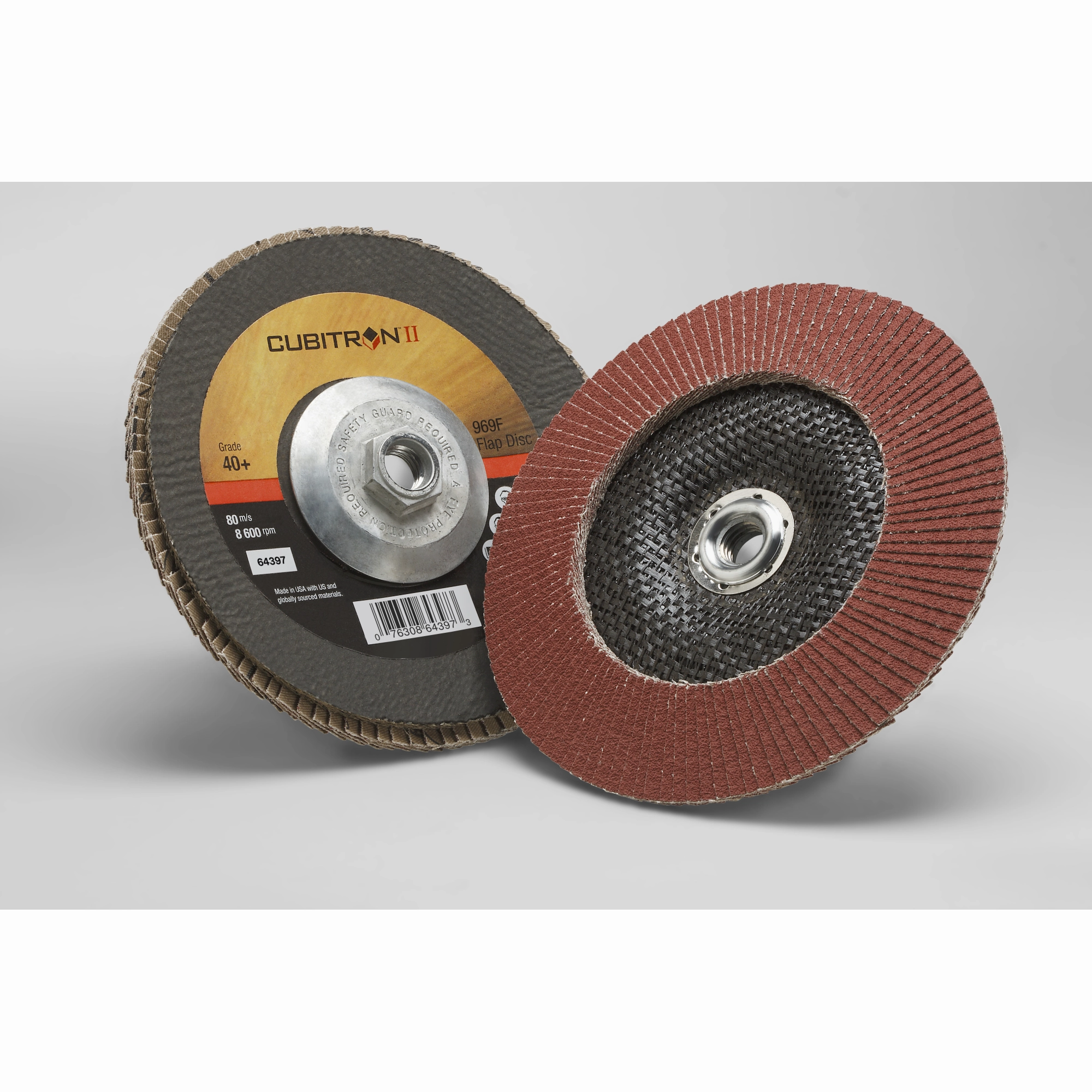 3M Cubitron II Flap Disc 969F, 40 , T29 Quick Change, 7 in x 5/8"-11