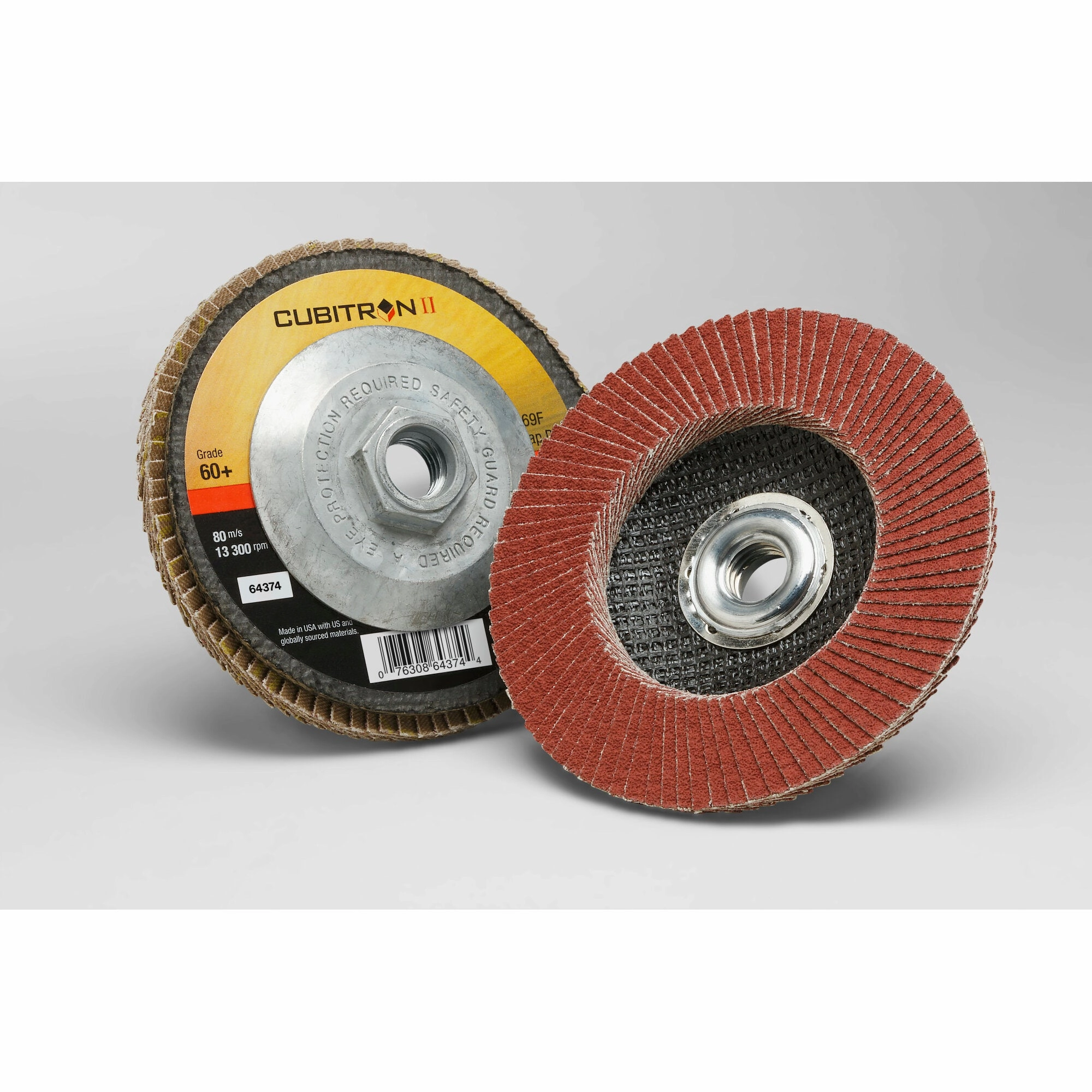 3M Cubitron II Flap Disc 969F, 60 , T27 Quick Change, 4-1/2 in x5/8"-11