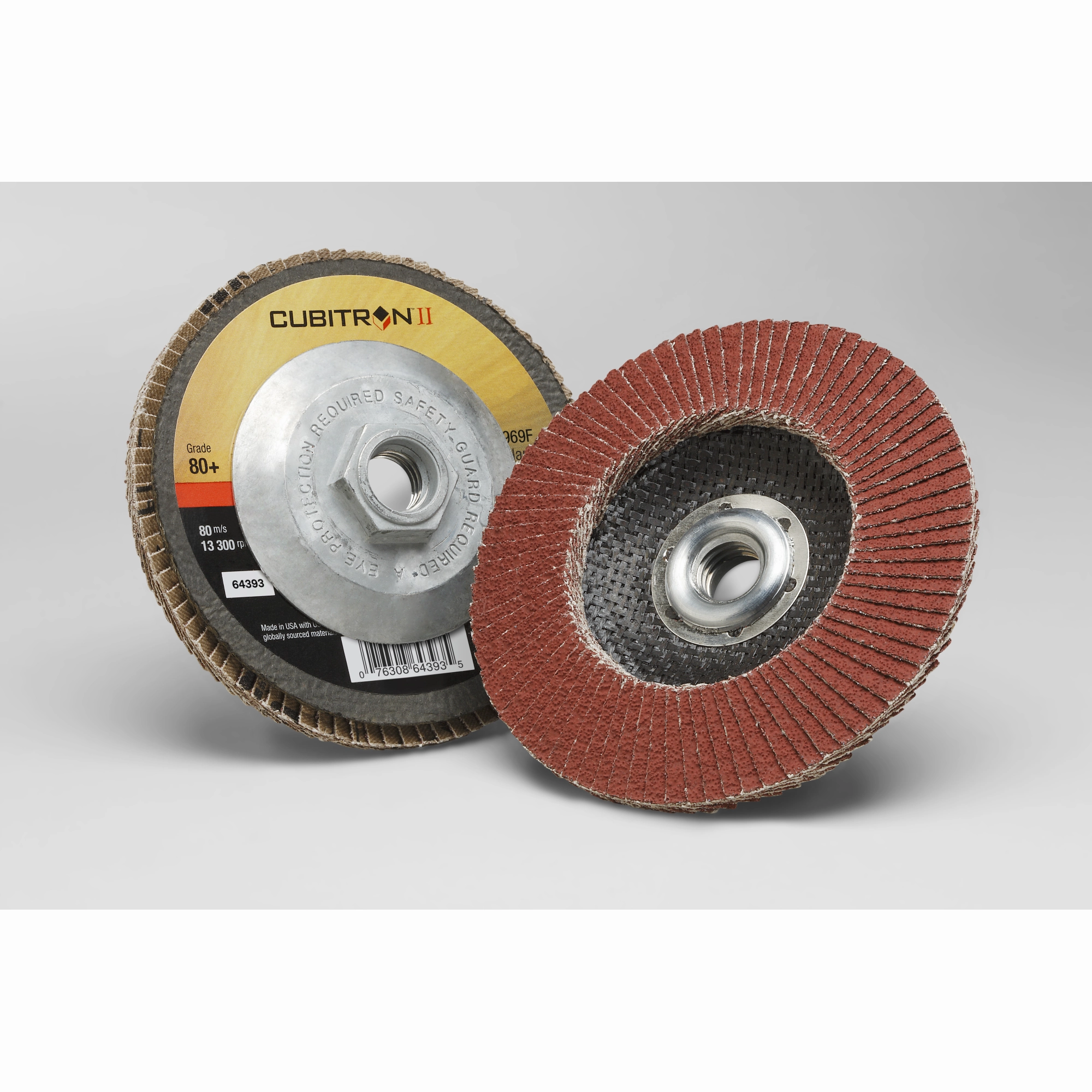 3M Cubitron II Flap Disc 969F, 80 , T29 Quick Change, 5 in x 5/8"-11