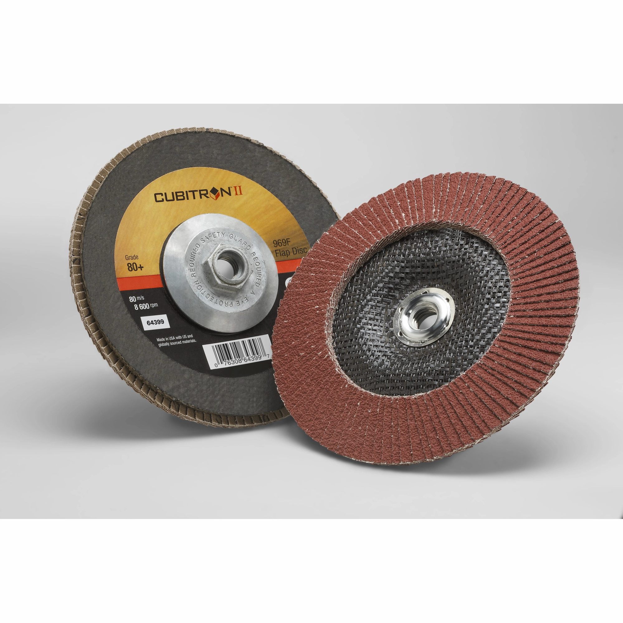 3M Cubitron II Flap Disc 969F, 80 , T29 Quick Change, 7 in x 5/8"-11