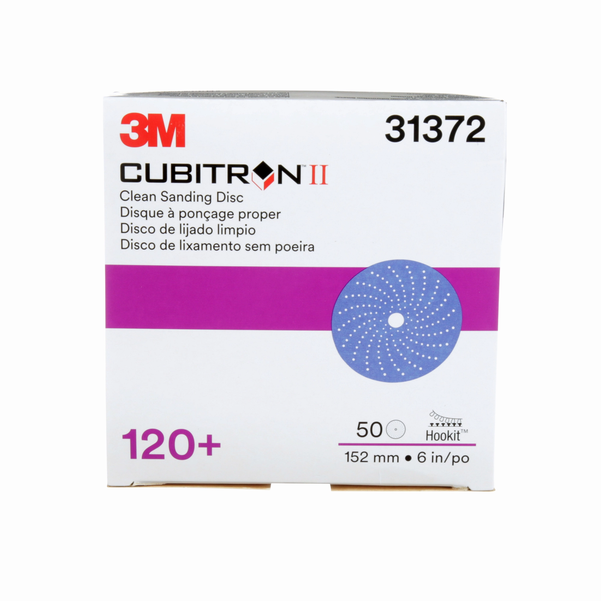 3M Cubitron II Hookit Clean Sanding Abrasive Disc, 31372, 6 in, 120 grade