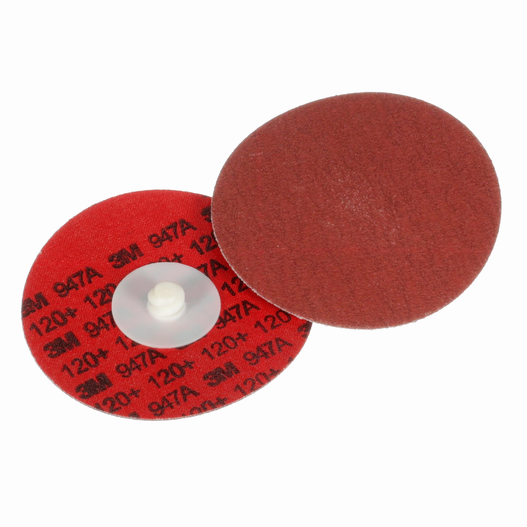 3M Cubitron II Roloc Durable Edge Disc 947A, 120 , X-weight, TR,Maroon, 4 in