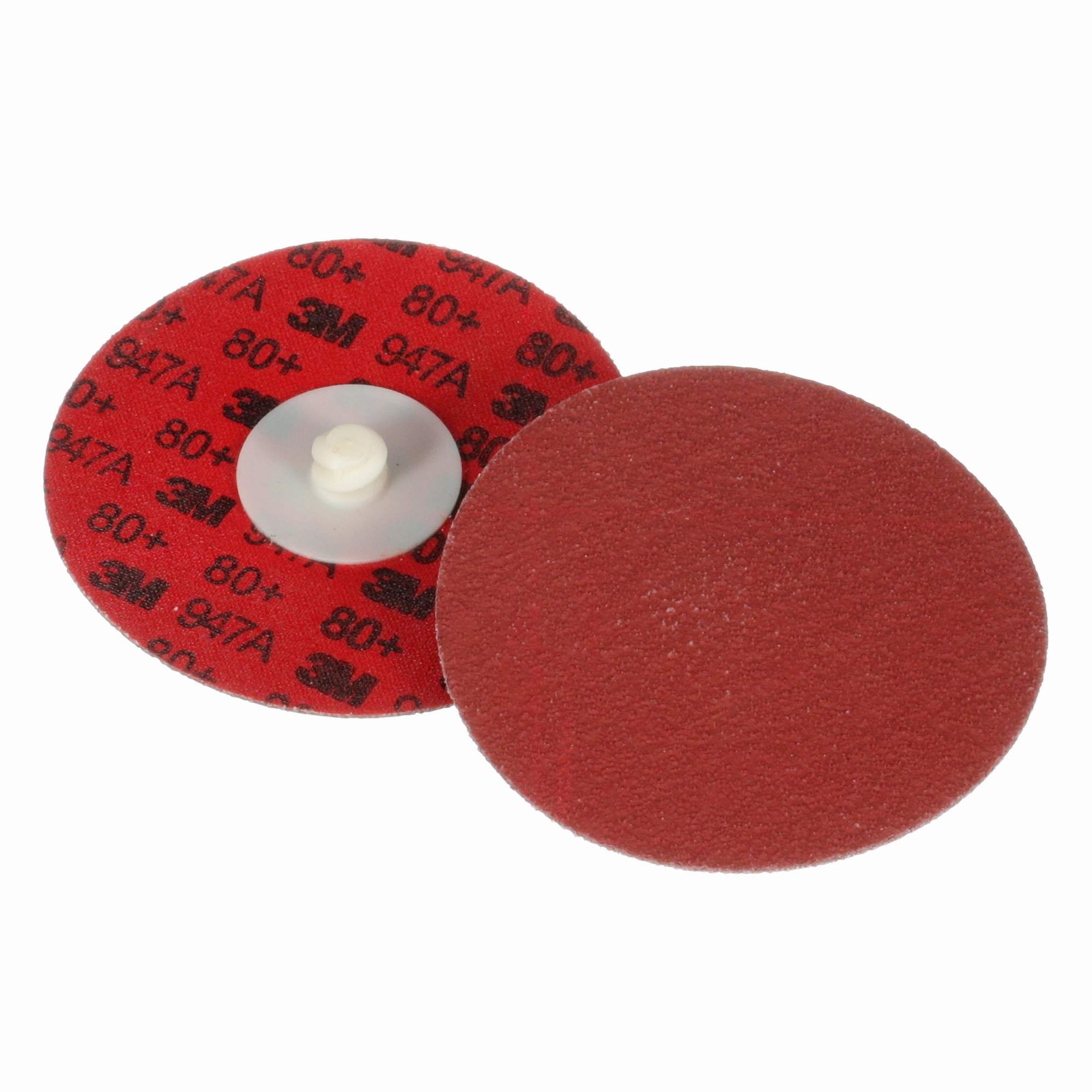 3M Cubitron II Roloc Durable Edge Disc 947A, 80 , X-weight, TR,Maroon, 4 in