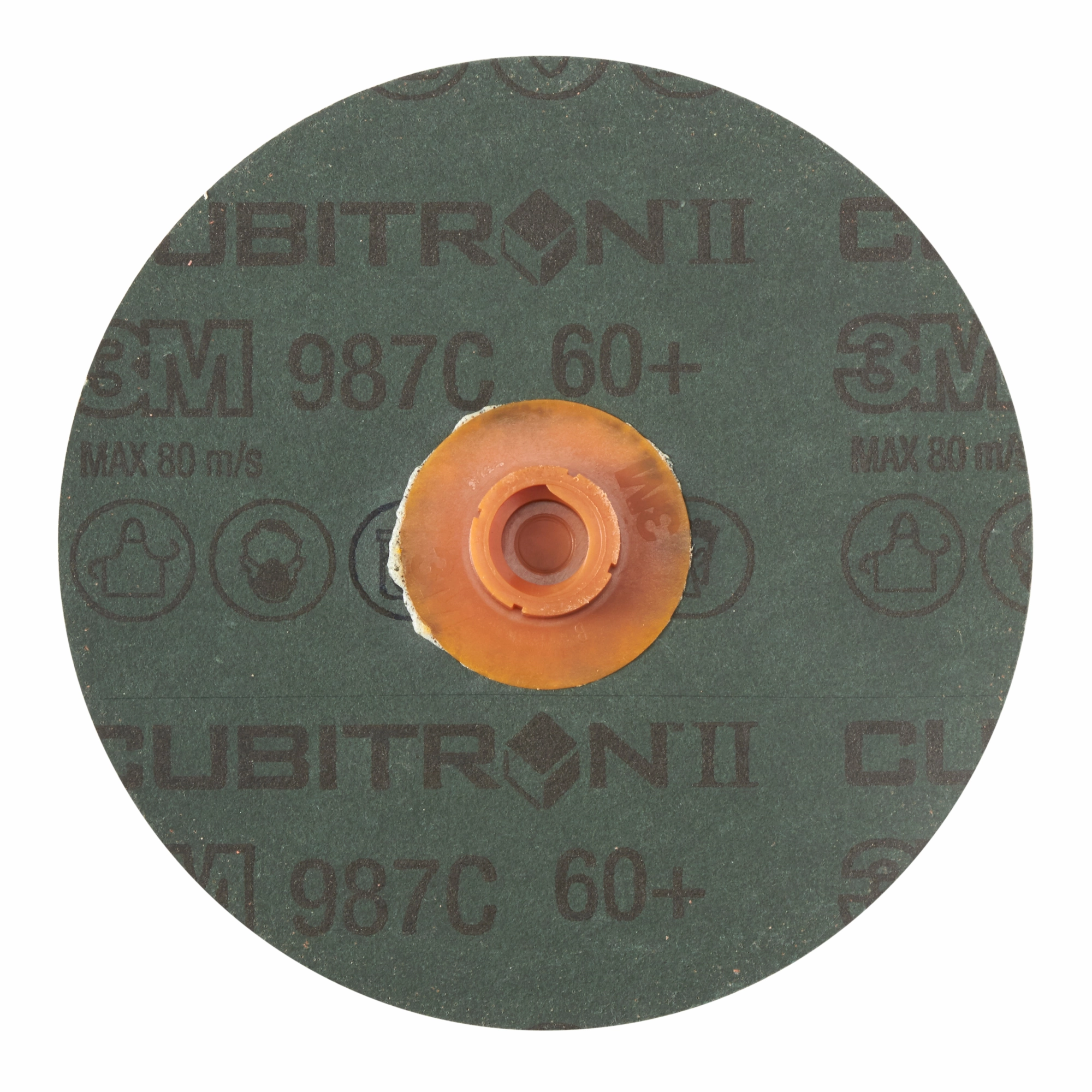 3M Cubitron II Roloc Fibre Disc 987C, 60 , TS, 4 in, Die RS400BB,25/Carton