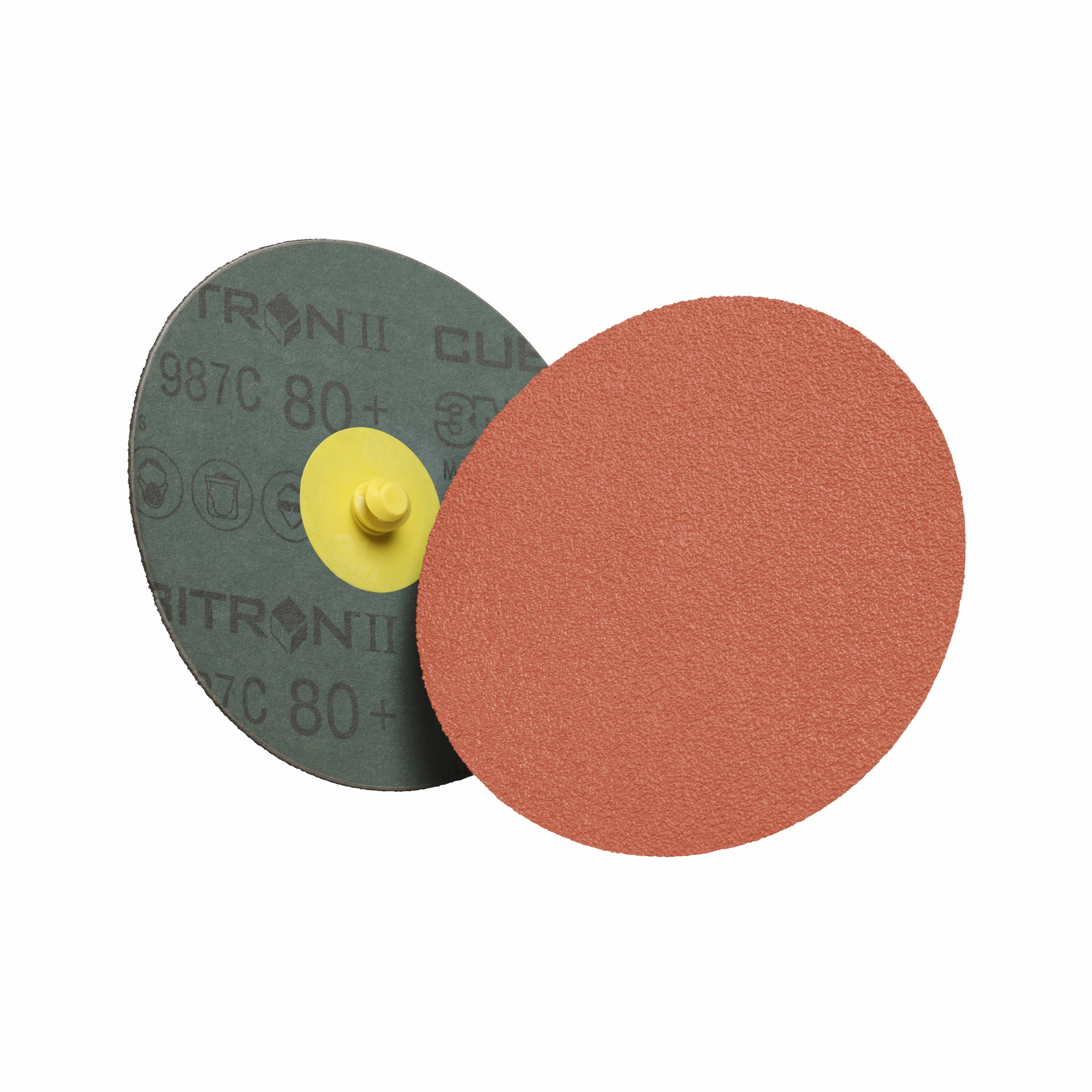 3M Cubitron II Roloc Fibre Disc 987C, 80 , TR, 3 in, Die R300V,50/Carton