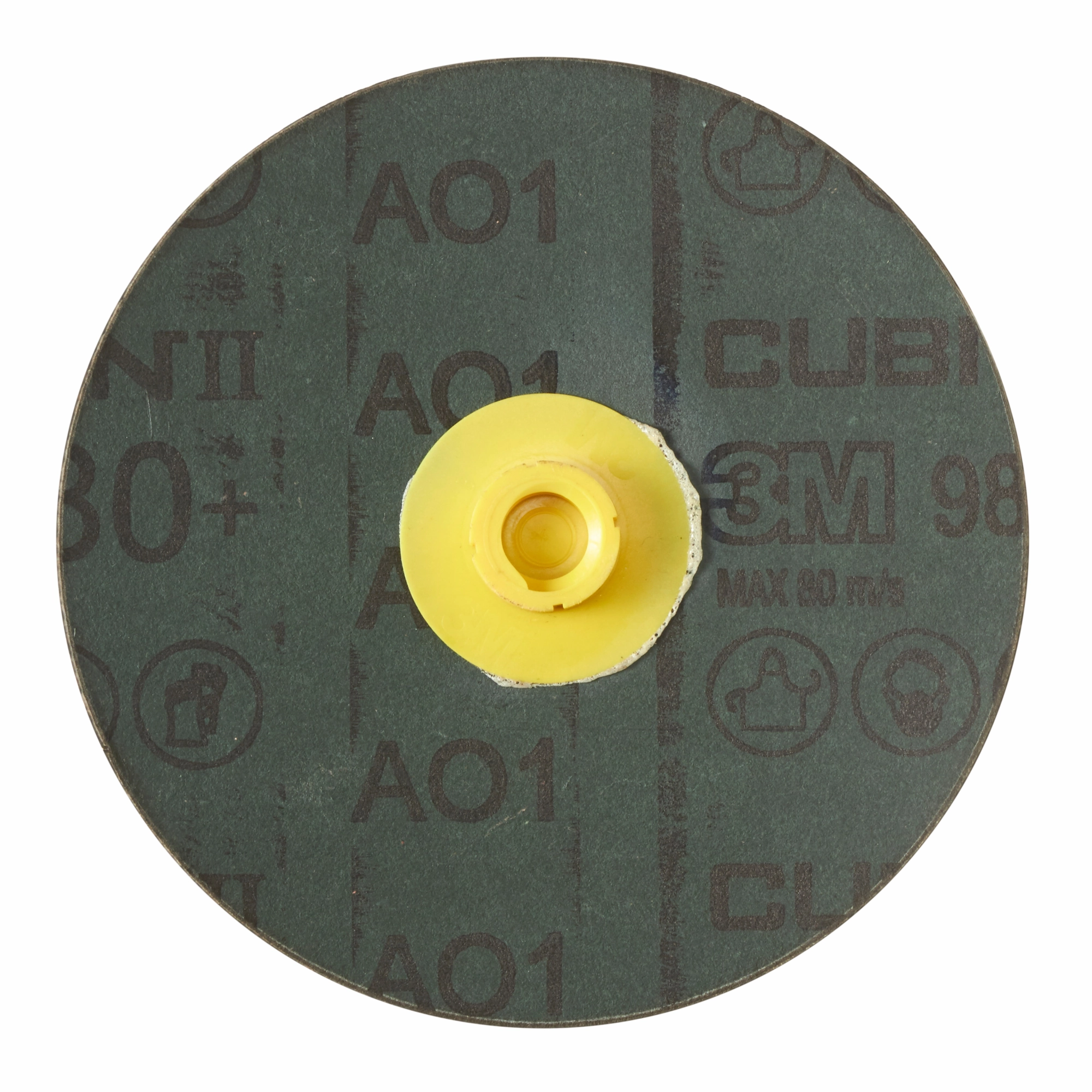 3M Cubitron II Roloc Fibre Disc 987C, 80 , TS, 4 in, Die RS400BB,25/Carton